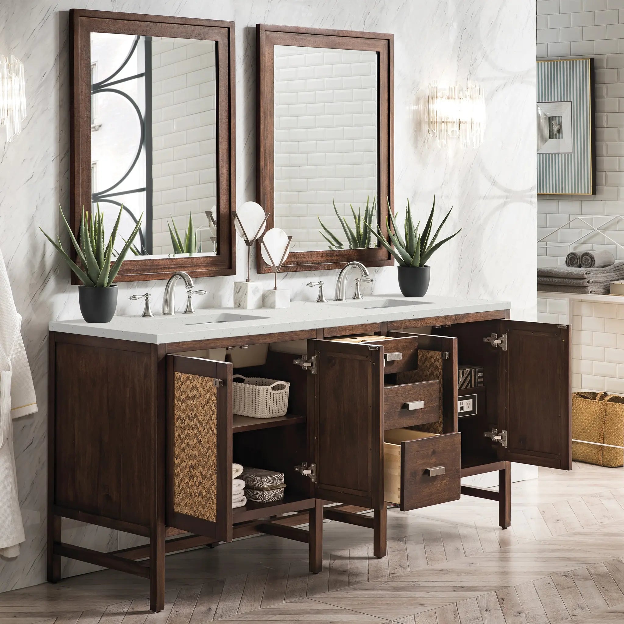 Addison 72 Double Vanity In Mid Century Acacia Standard Lime Delight Silestone 8 Widespread 4