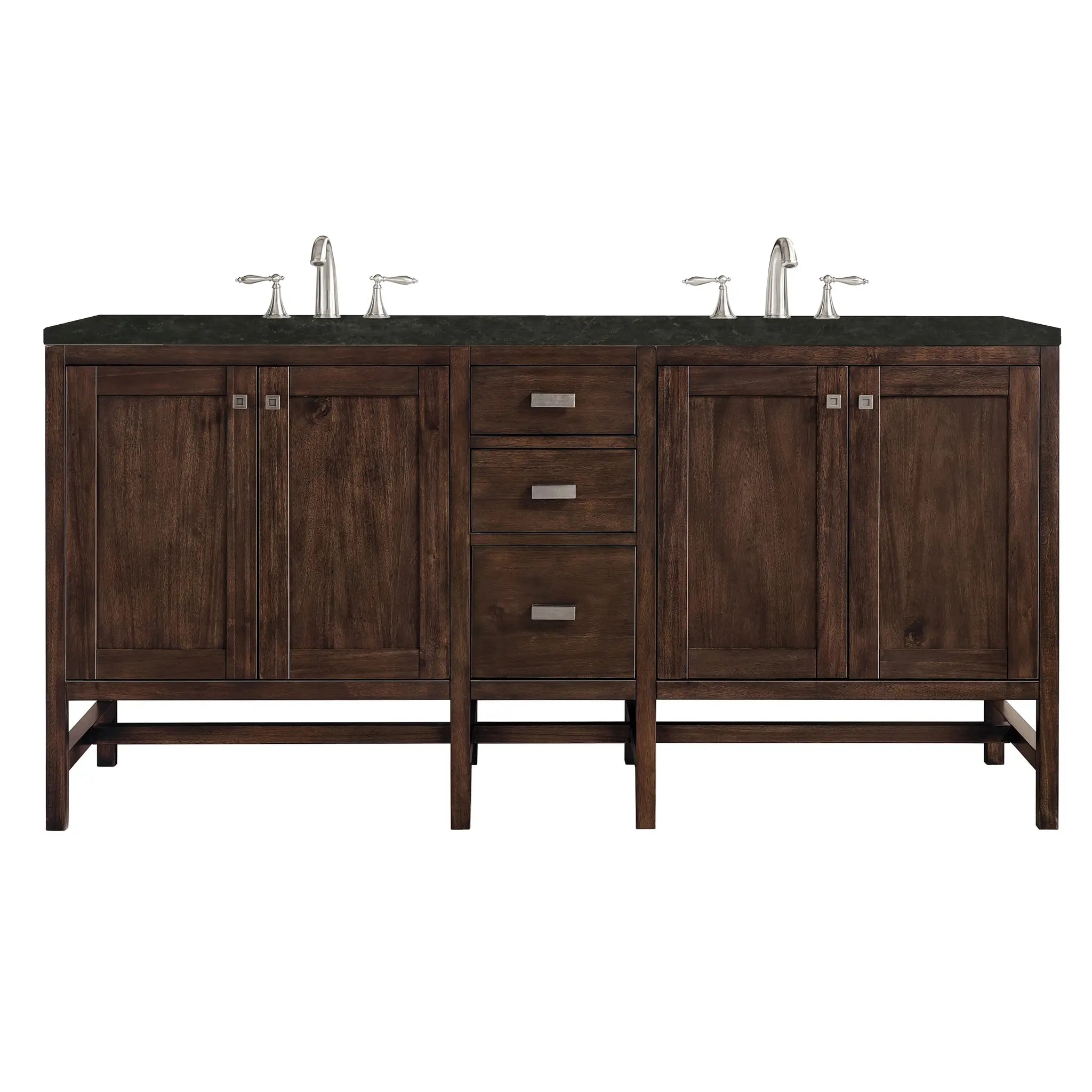 Addison 72 Double Vanity In Mid Century Acacia Standard Phantome Eclos 8 Widespread 1
