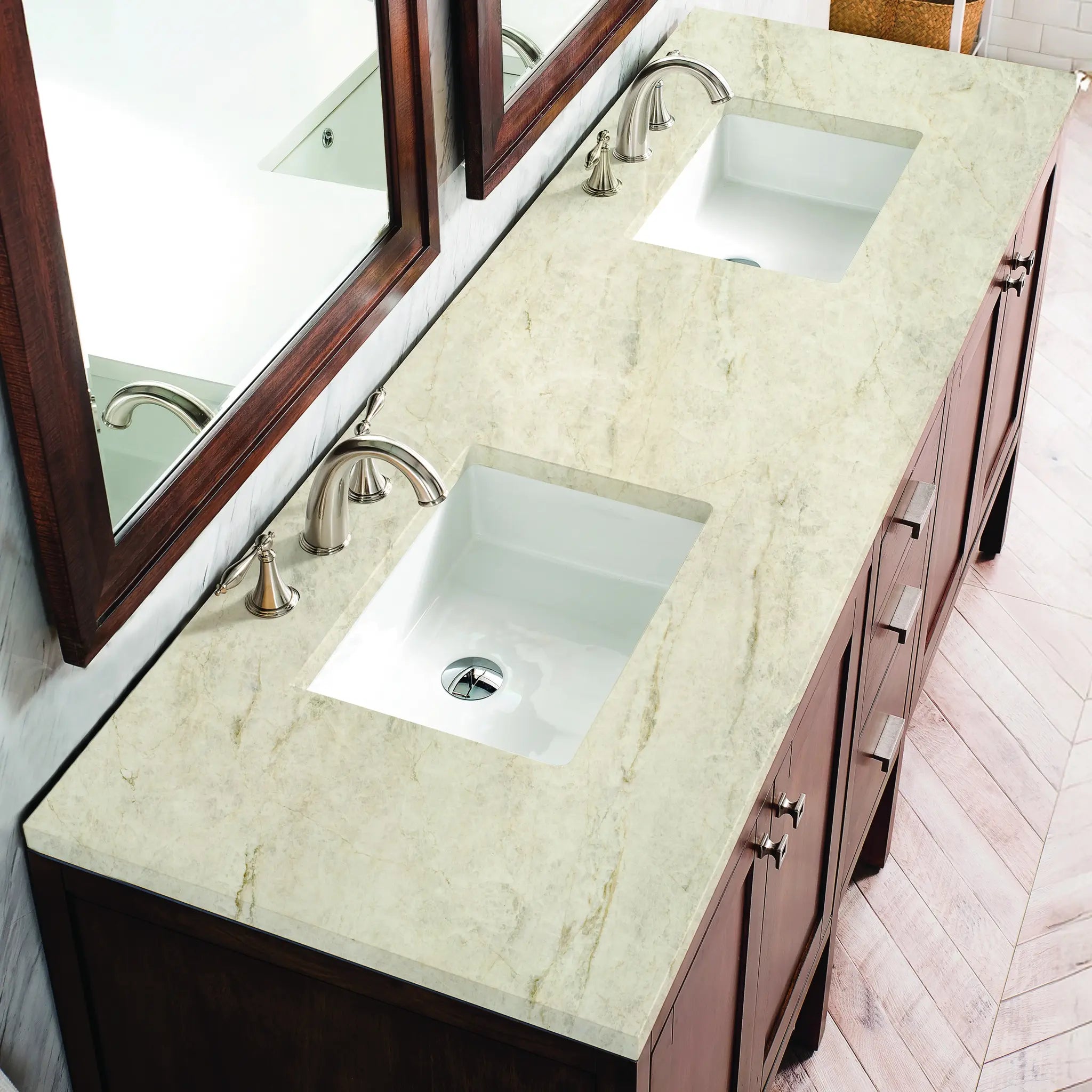 Addison 72 Double Vanity In Mid Century Acacia Standard Tajnar Eclos 8 Widespread 4