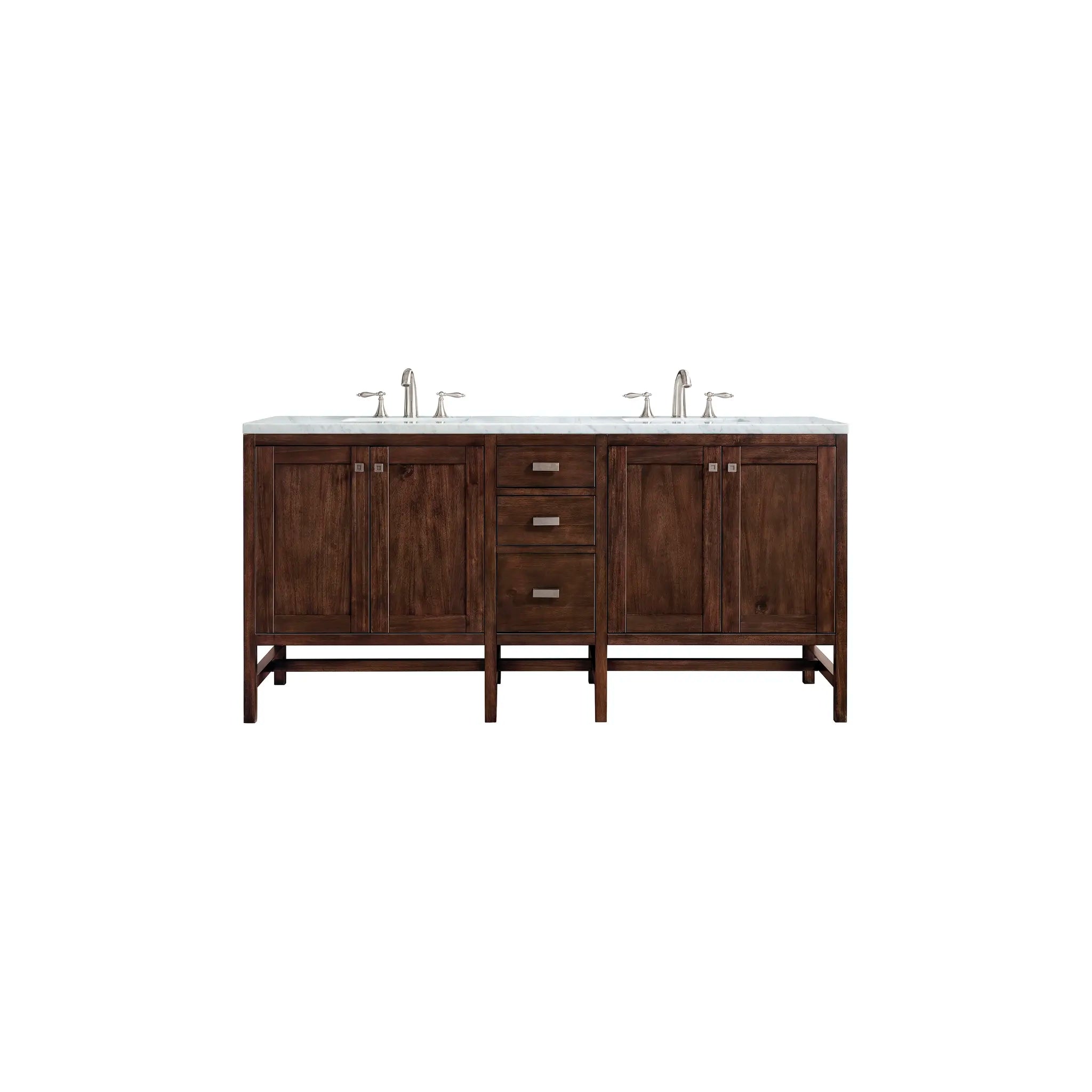 addison-72-double-vanity-mid-century-acacia-w-3-cm-carrara-white-top image