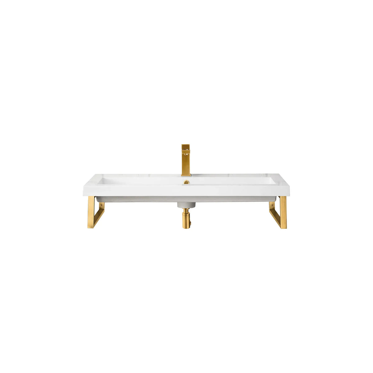 15.25" Boston Two Wall Brackets w/ 39.5" Boston White Glossy Composite Stone Top