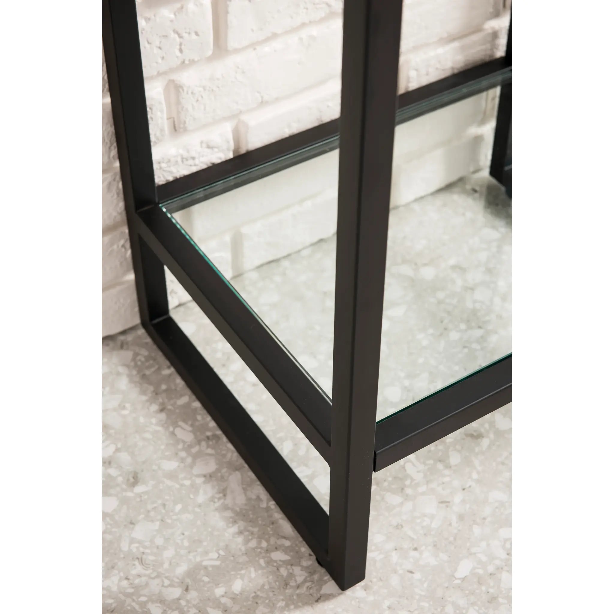 Boston 31.5" Single Console Vanity w/ White Glossy Composite Stone Top-Matte Black image 7