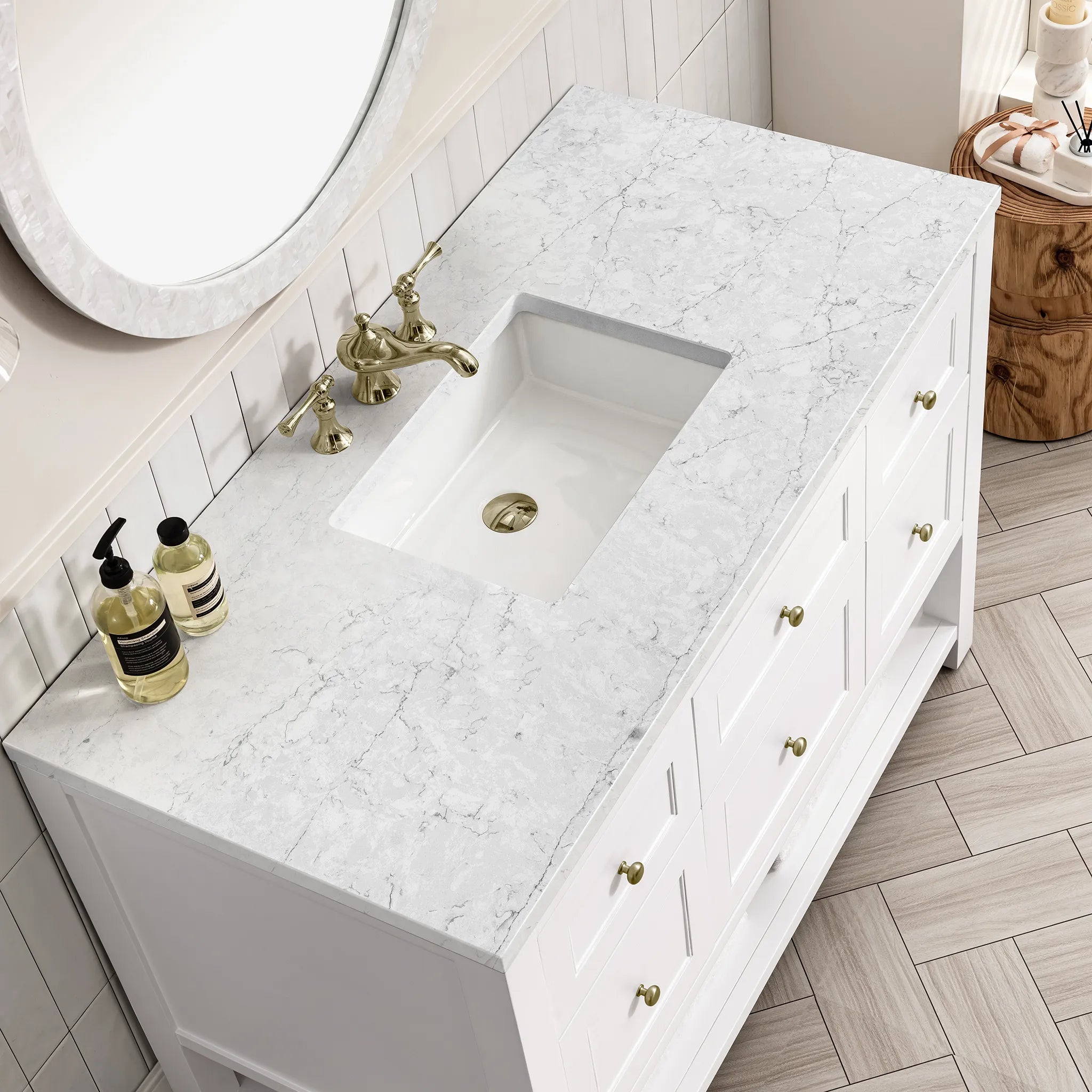 Breckenridge 48" Single Vanity in Bright White w/FreePower Wireless Charger-Cabinet Only-Not Available image 2