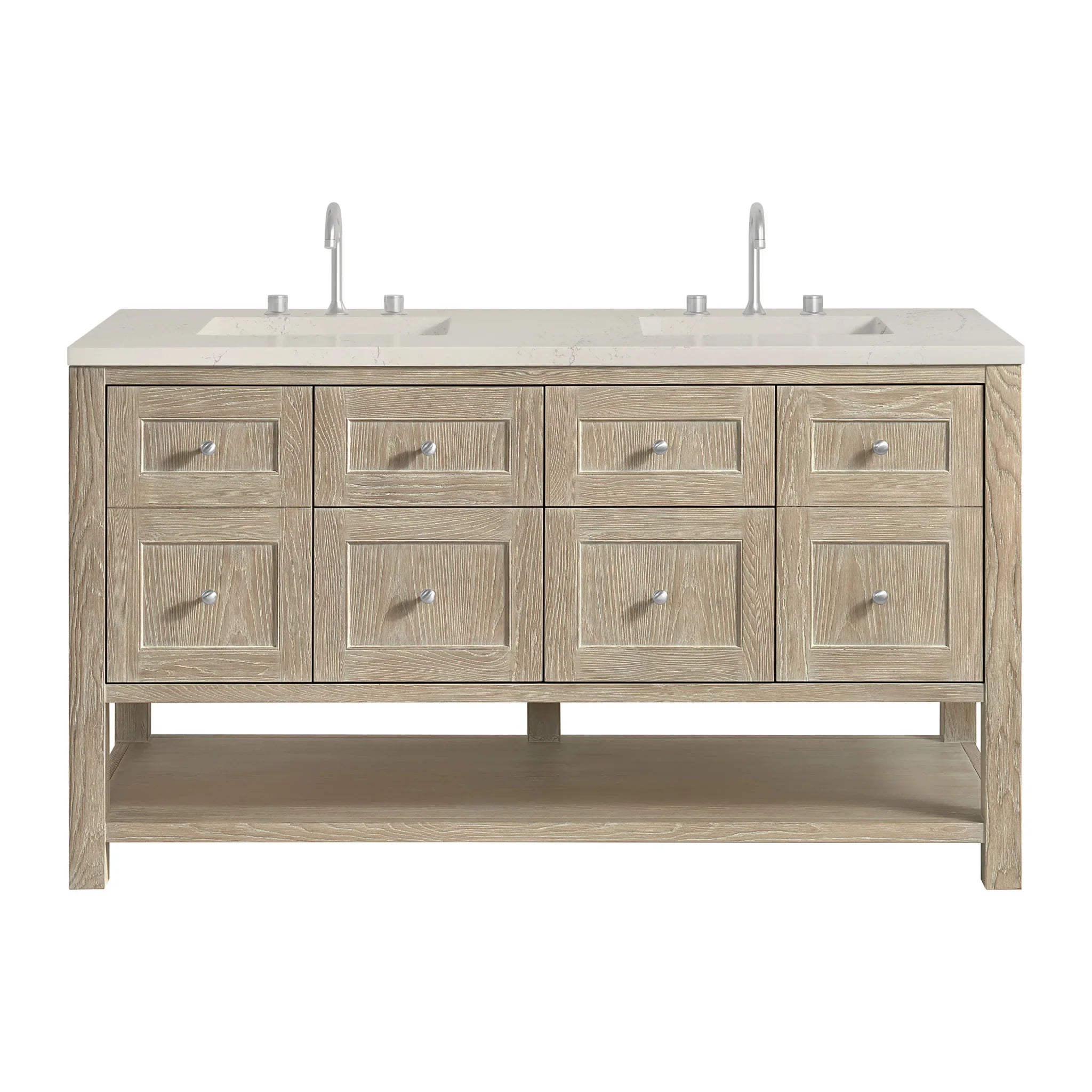 60" Breckenridge Double Vanity in Whitewashed Oak by James Martin Vanities