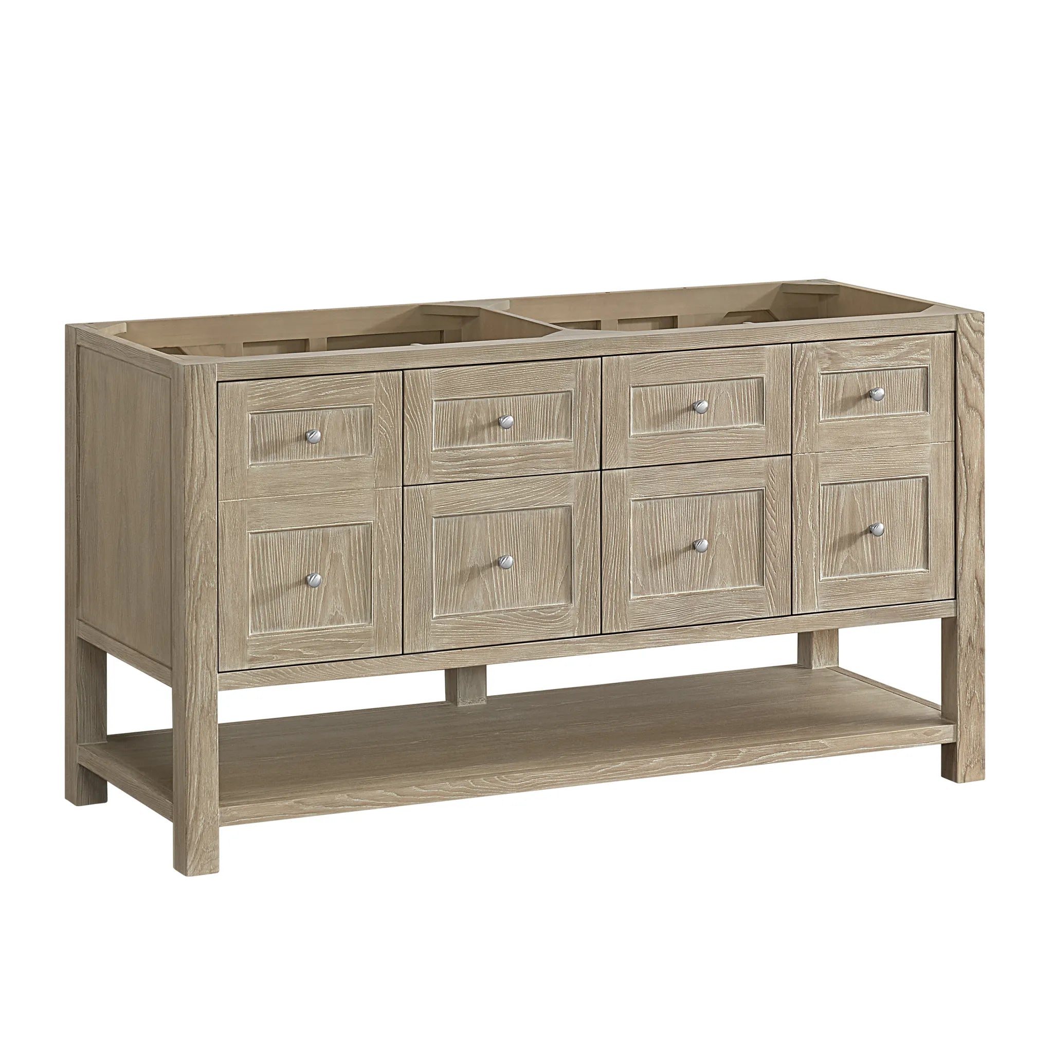 Breckenridge 60" Double Vanity in Whitewashed Oak w/FreePower Wireless Charger-Cabinet Only-Not Available image