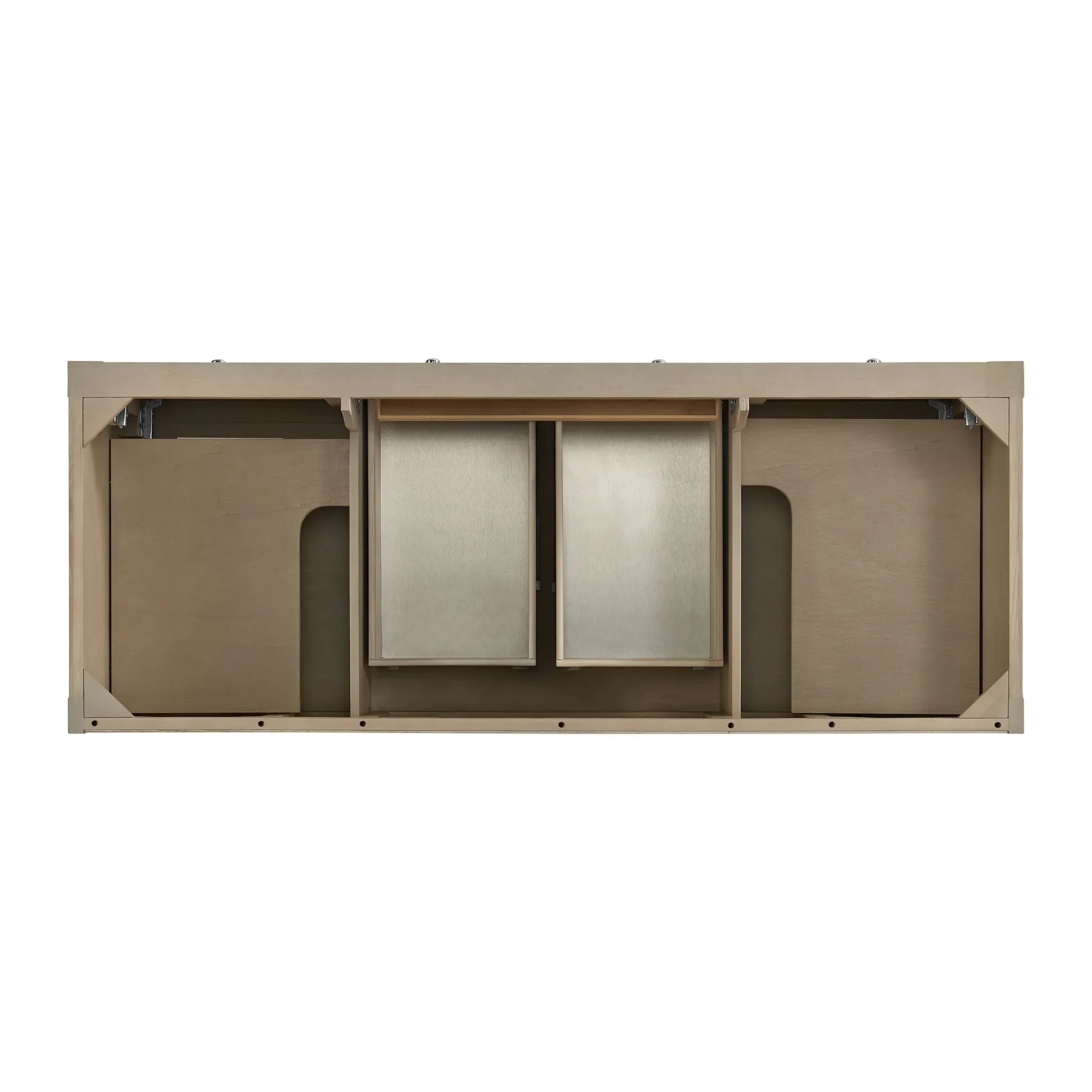Breckenridge 60" Double Vanity in Whitewashed Oak Wireless Charger-Ethereal Noctis Silestone-8" Widespread image 7