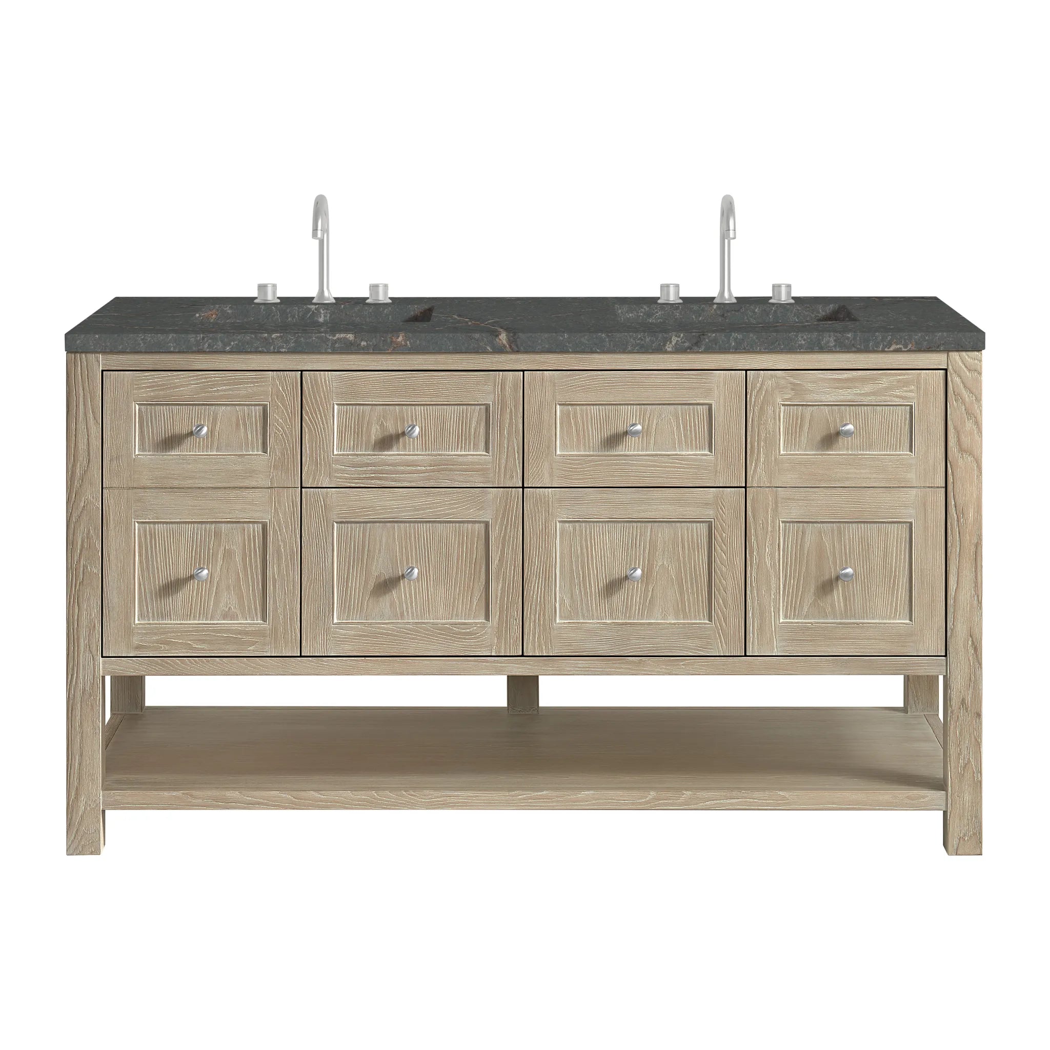 60" Breckenridge Double Vanity in Whitewashed Oak by James Martin Vanities