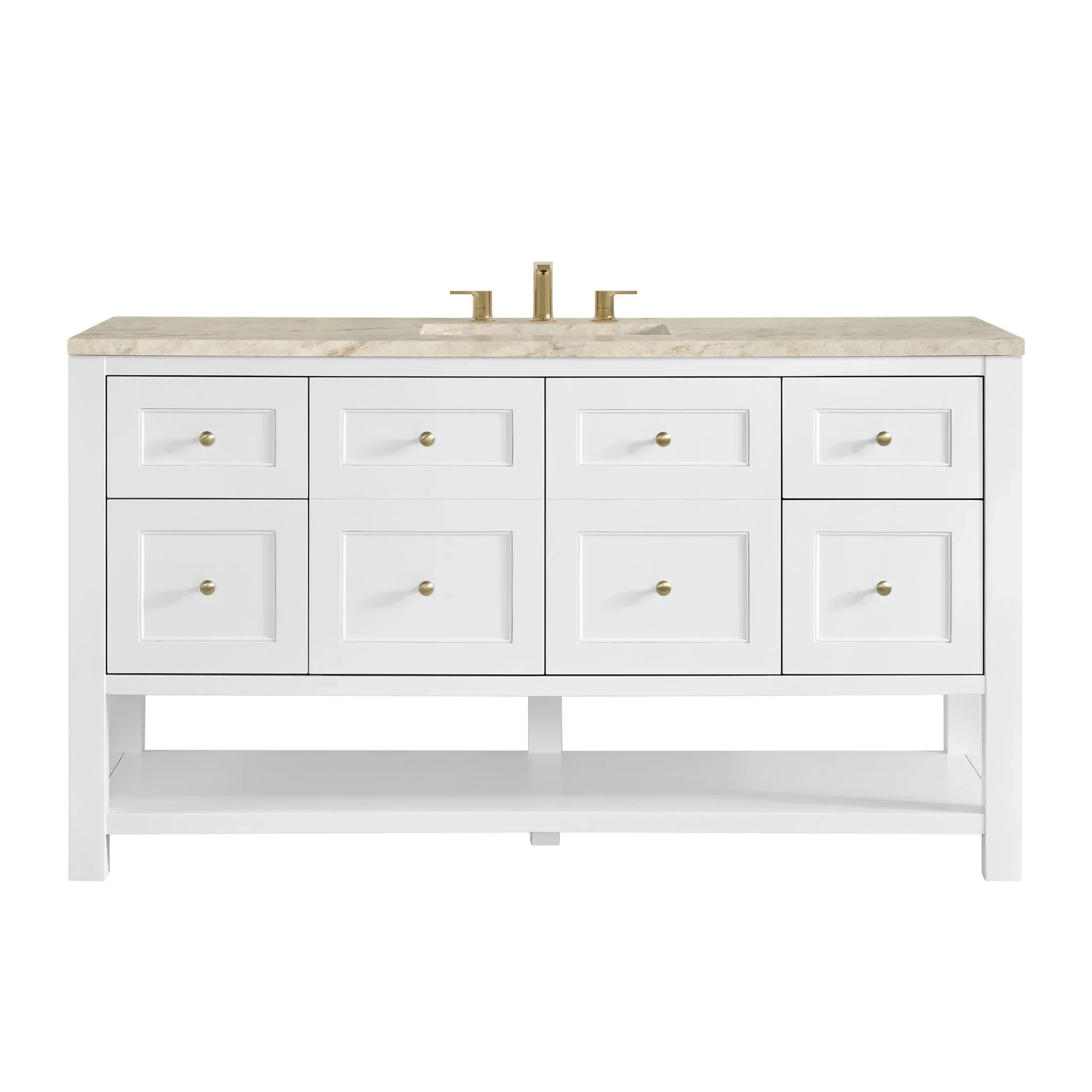 60" Breckenridge Single Vanity in Bright White by James Martin Vanities - AURA Modern Home