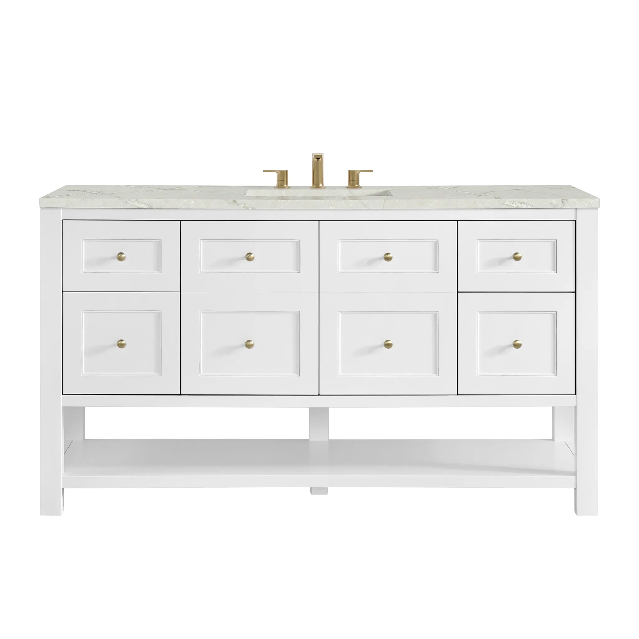 60" Breckenridge Single Vanity in Bright White by James Martin Vanities - AURA Modern Home