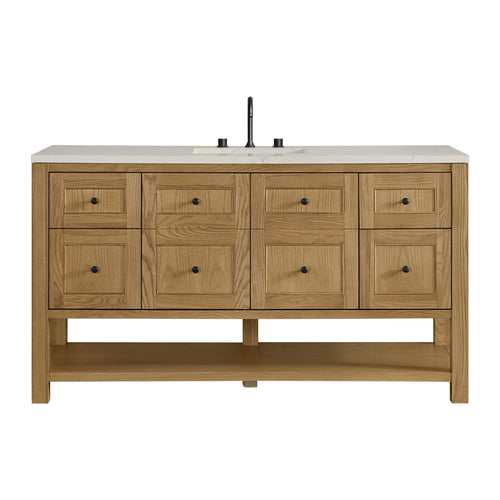 60" Breckenridge Single Vanity in Light Natural Oak w/FreePower Wireless Charger by James Martin Vanities