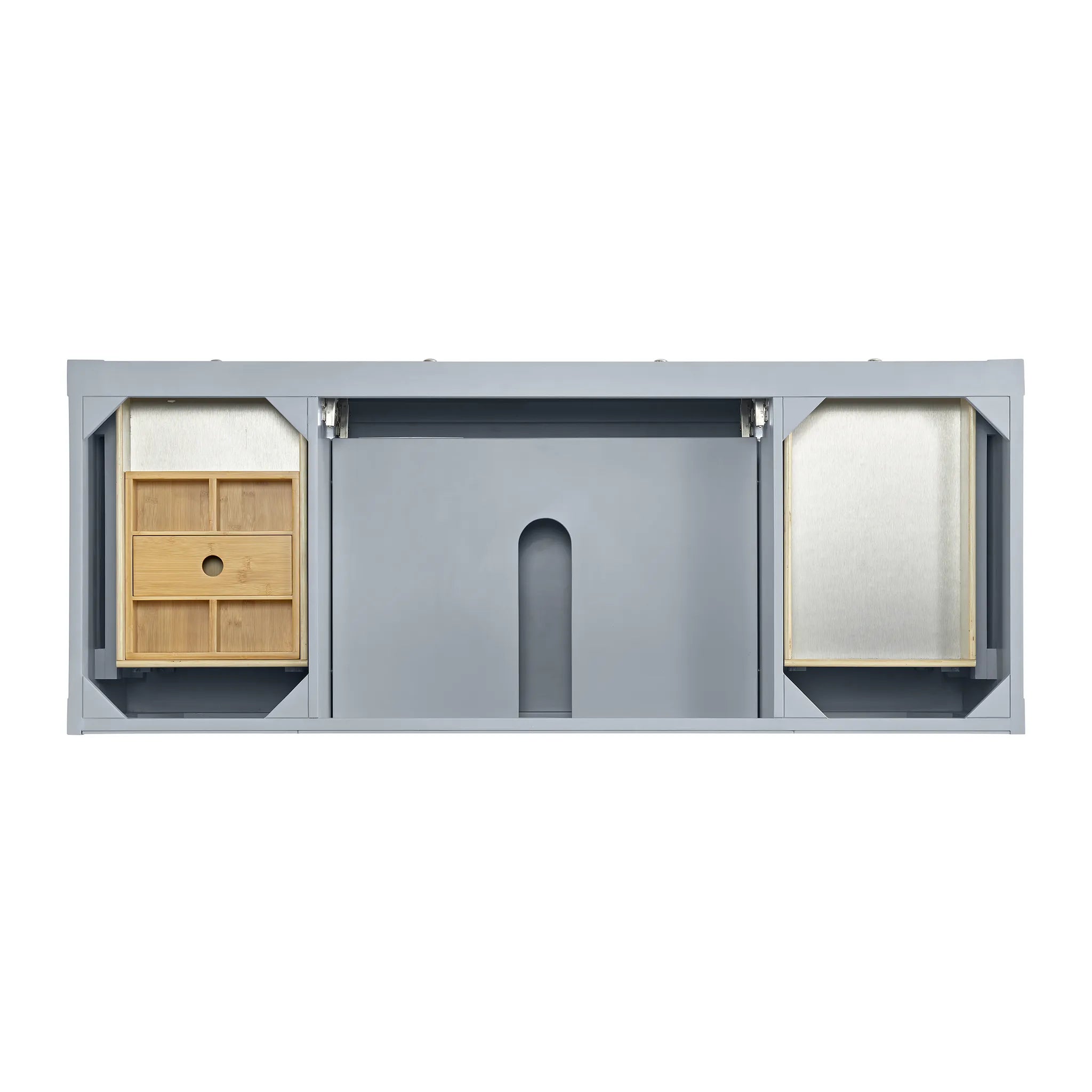 Breckenridge 60" Single Vanity in Serenity Blue Wireless Charger-Eternal Jasmine Pearl Silestone-8" Widespread image 7
