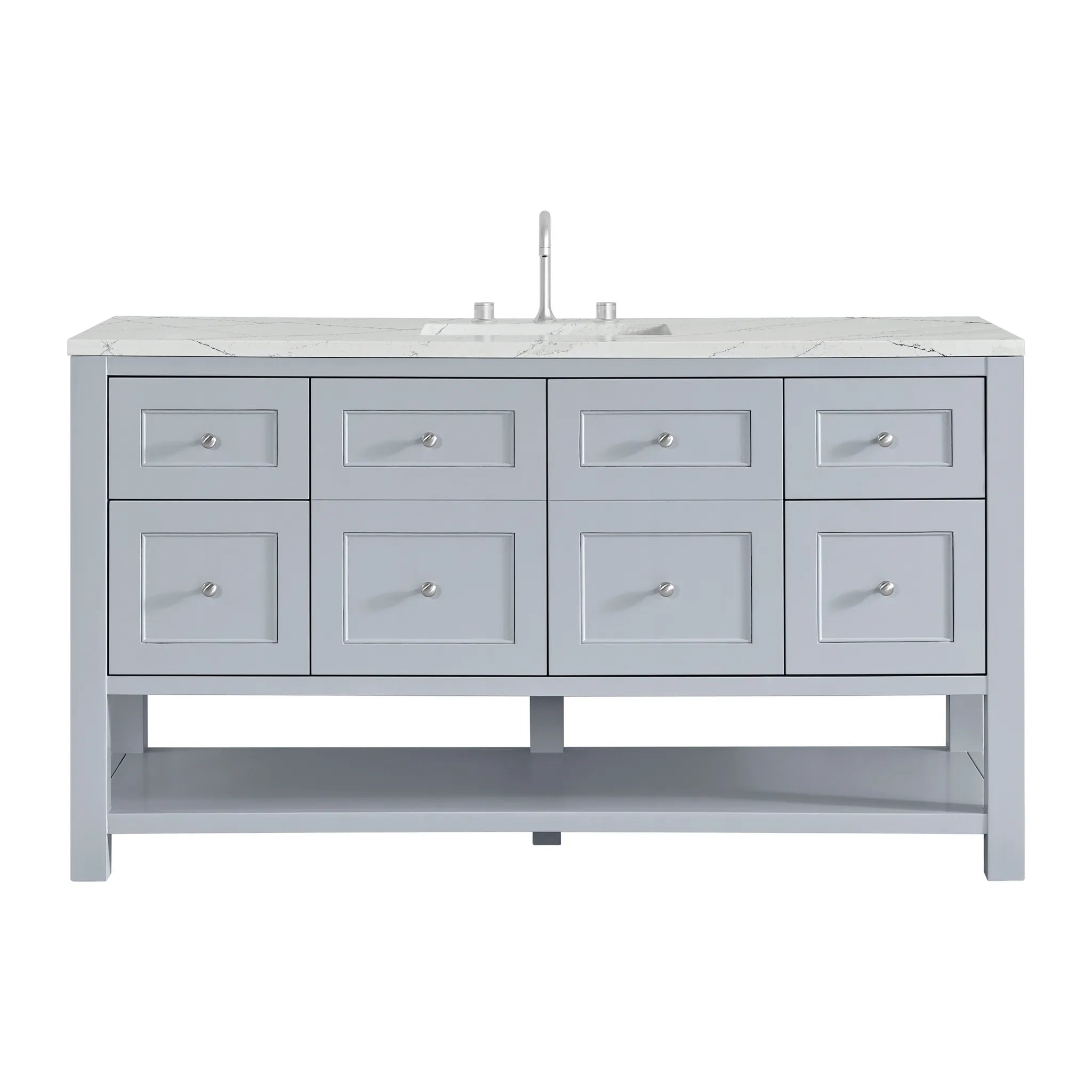Breckenridge 60" Single Vanity in Serenity Blue Wireless Charger-Ethereal Noctis Silestone-8" Widespread image