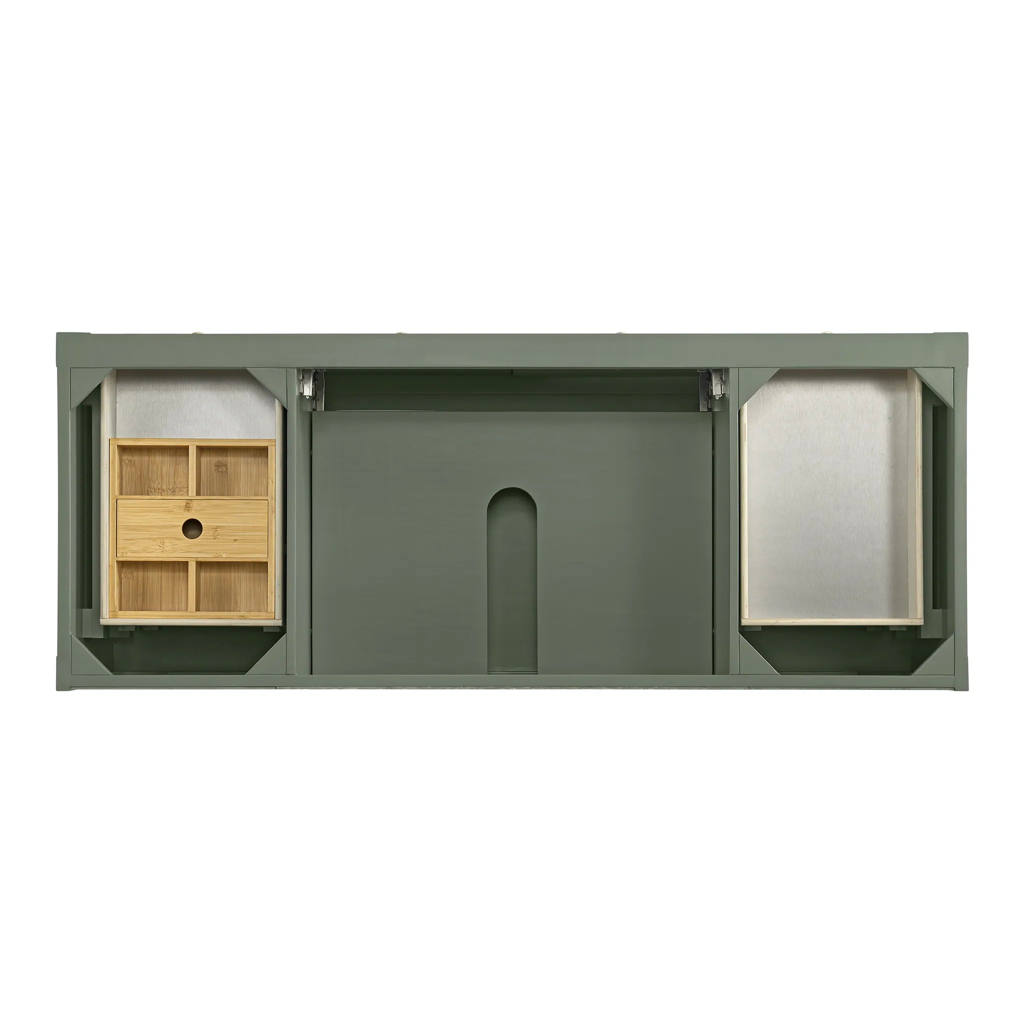 Breckenridge 60" Single Vanity in Smokey Celadon, Wireless Charger-Ethereal Noctis Silestone-8" Widespread image 7