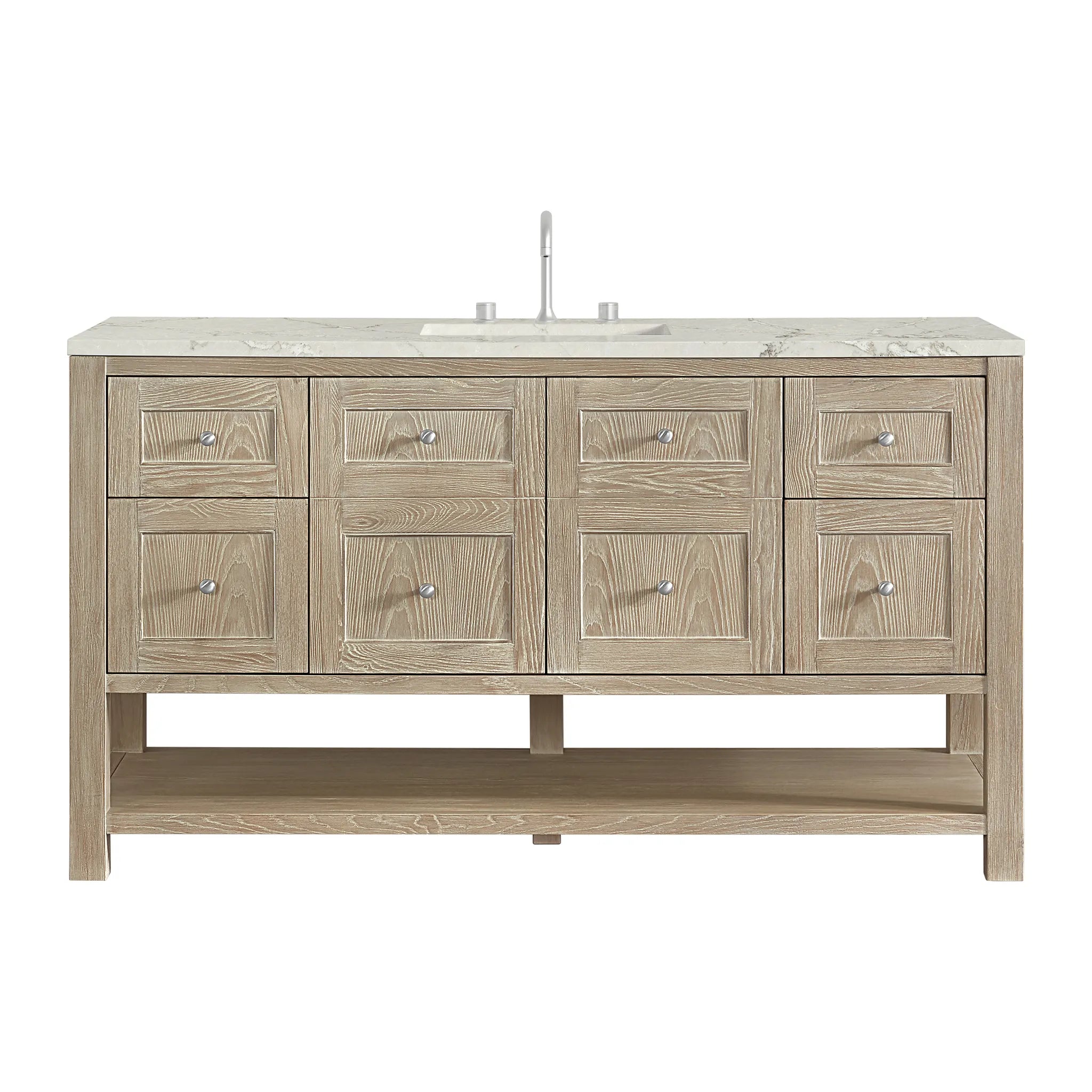 60" Breckenridge Single Vanity in Whitewashed Oak by James Martin Vanities - AURA Modern Home