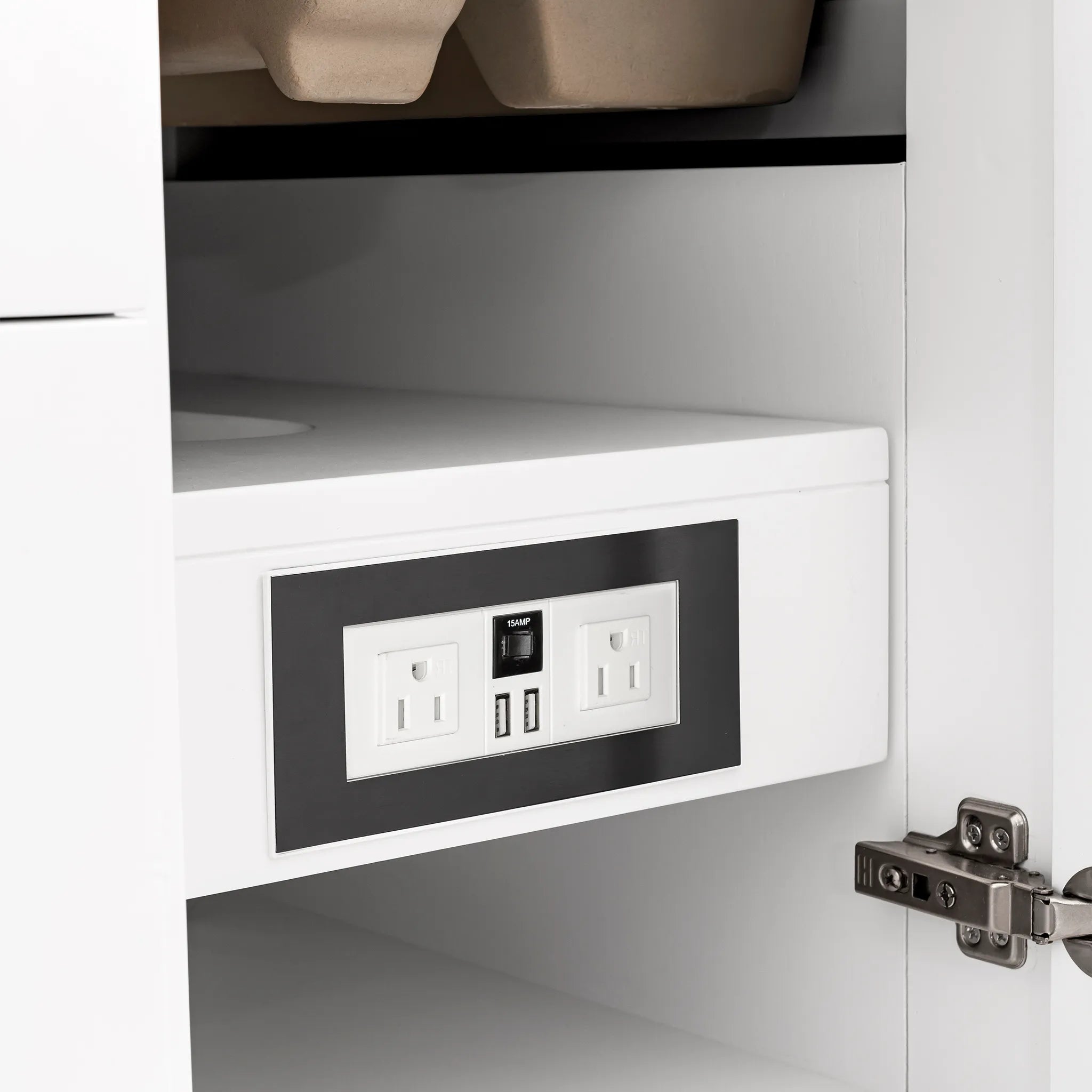 Breckenridge 72" Double Vanity Base Only in Bright White w/FreePower Wireless Charger-Cabinet Only-Not Available image 9