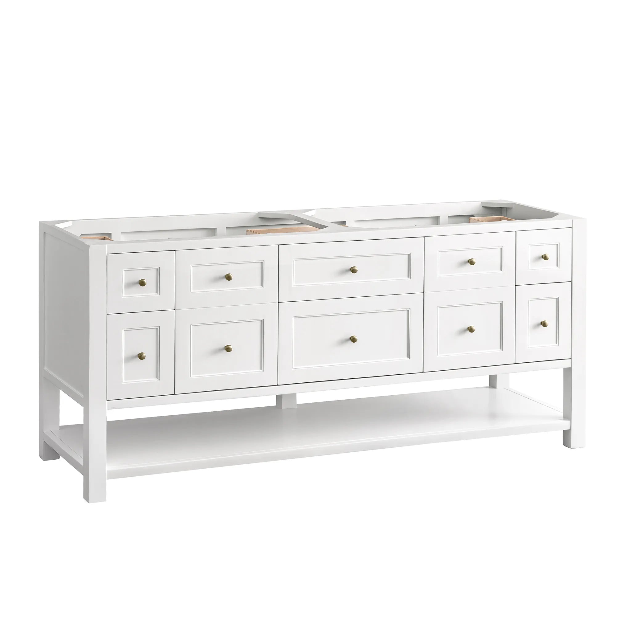 Breckenridge 72" Double Vanity Base Only in Bright White w/FreePower Wireless Charger-Cabinet Only-Not Available image