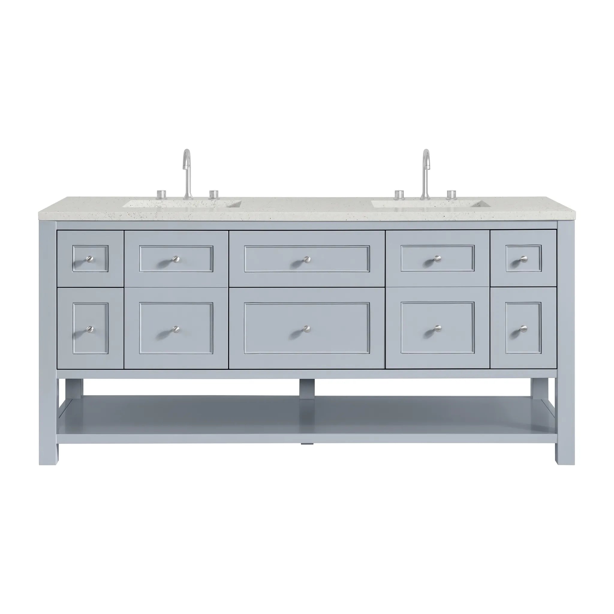 Breckenridge 72" Double Vanity in Serenity Blue-Lime Delight Silestone-8" Widespread image