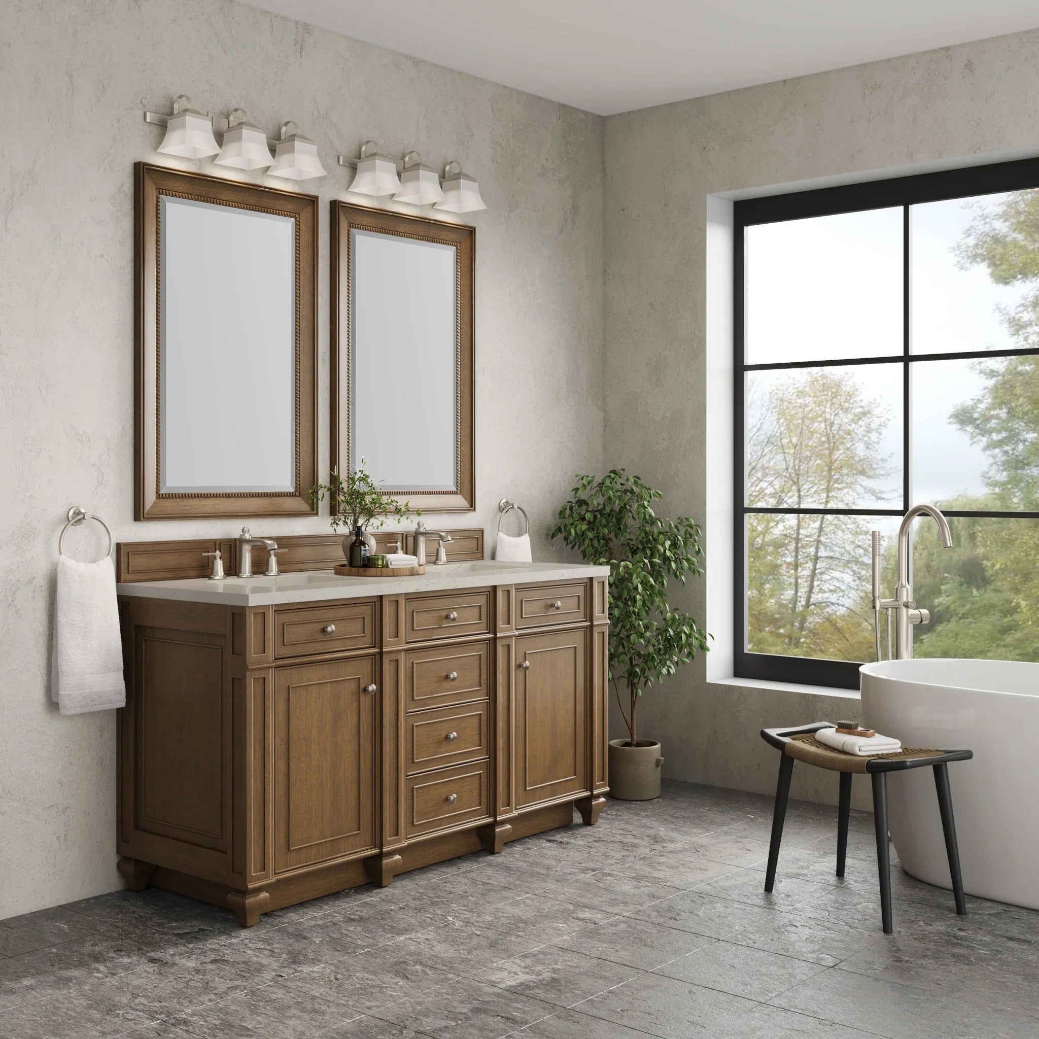 bristol-60-double-vanity-in-saddle-brown-w-freepower-wireless-charger-by-james-martin-vanities-siberian-silestone image 5