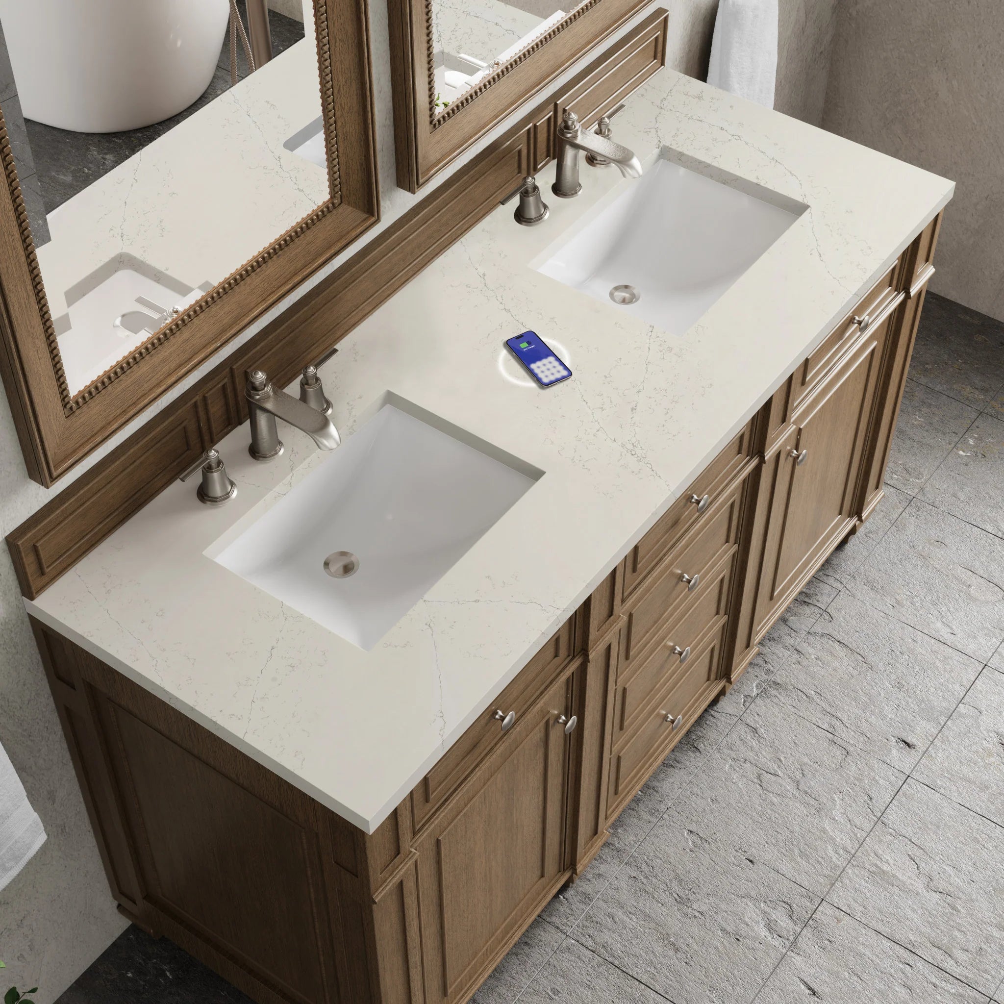 bristol-60-double-vanity-in-saddle-brown-w-freepower-wireless-charger-by-james-martin-vanities-siberian-silestone image 8