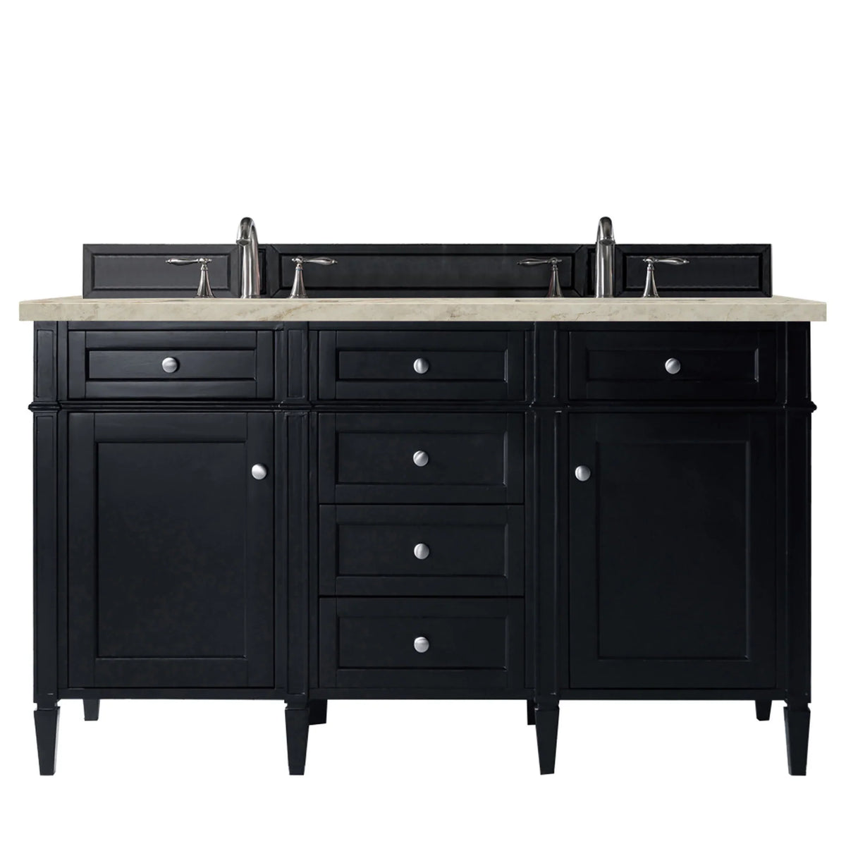 60" Brittany Double Vanity in Black Onyx by James Martin Vanities