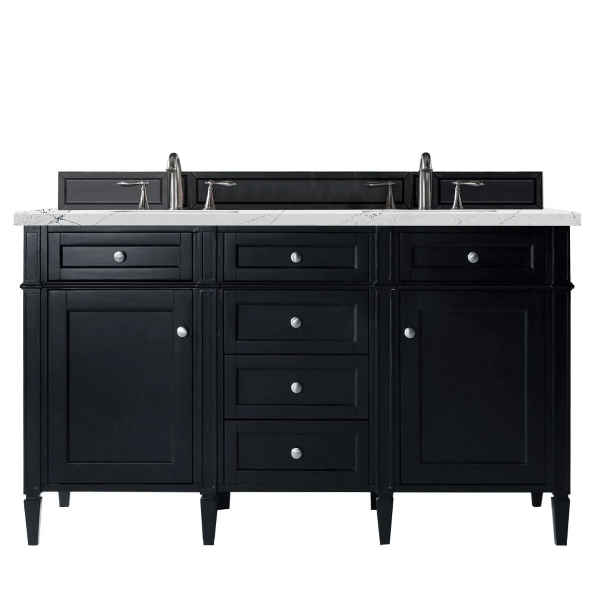 60" Brittany Double Vanity in Black Onyx by James Martin Vanities