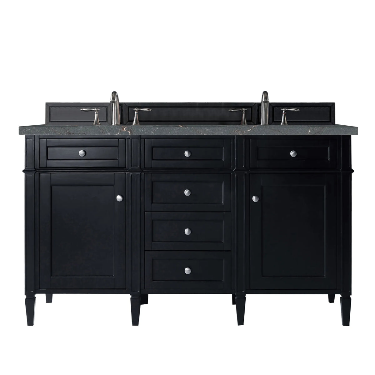 60" Brittany Double Vanity in Black Onyx by James Martin Vanities