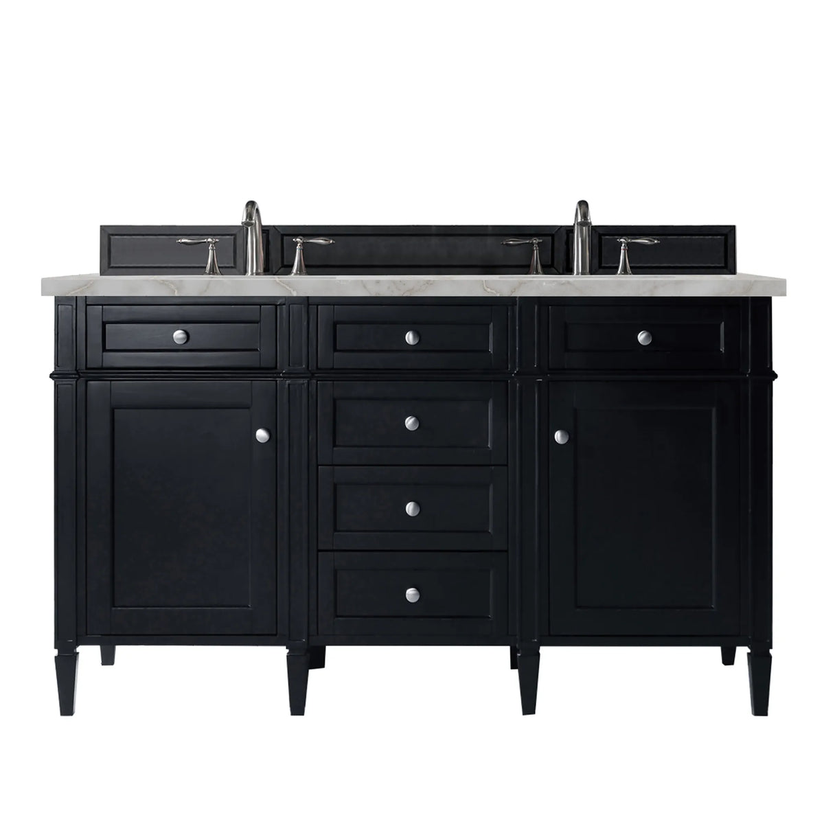 60" Brittany Double Vanity in Black Onyx by James Martin Vanities