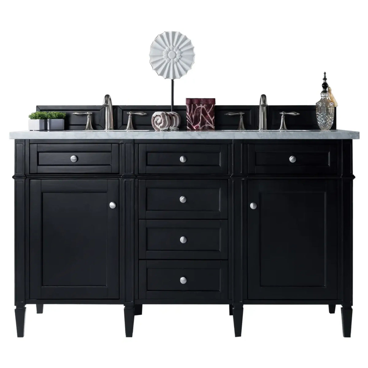 60" Brittany Double Vanity in Black Onyx by James Martin Vanities