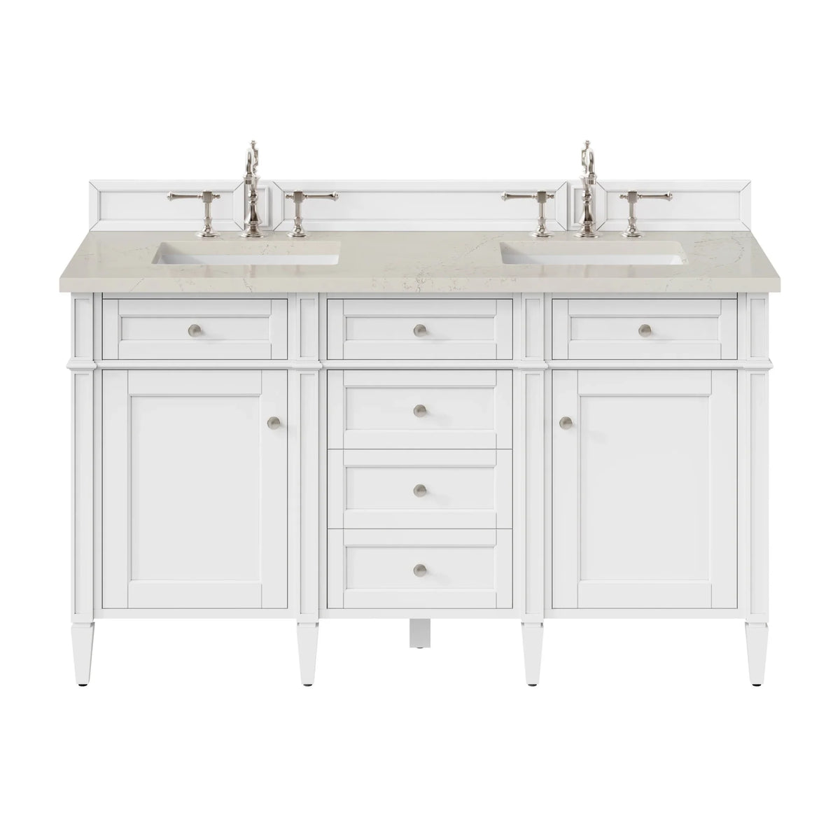 60" Brittany Double Vanity in Bright White Vanity by James Martin Vanities