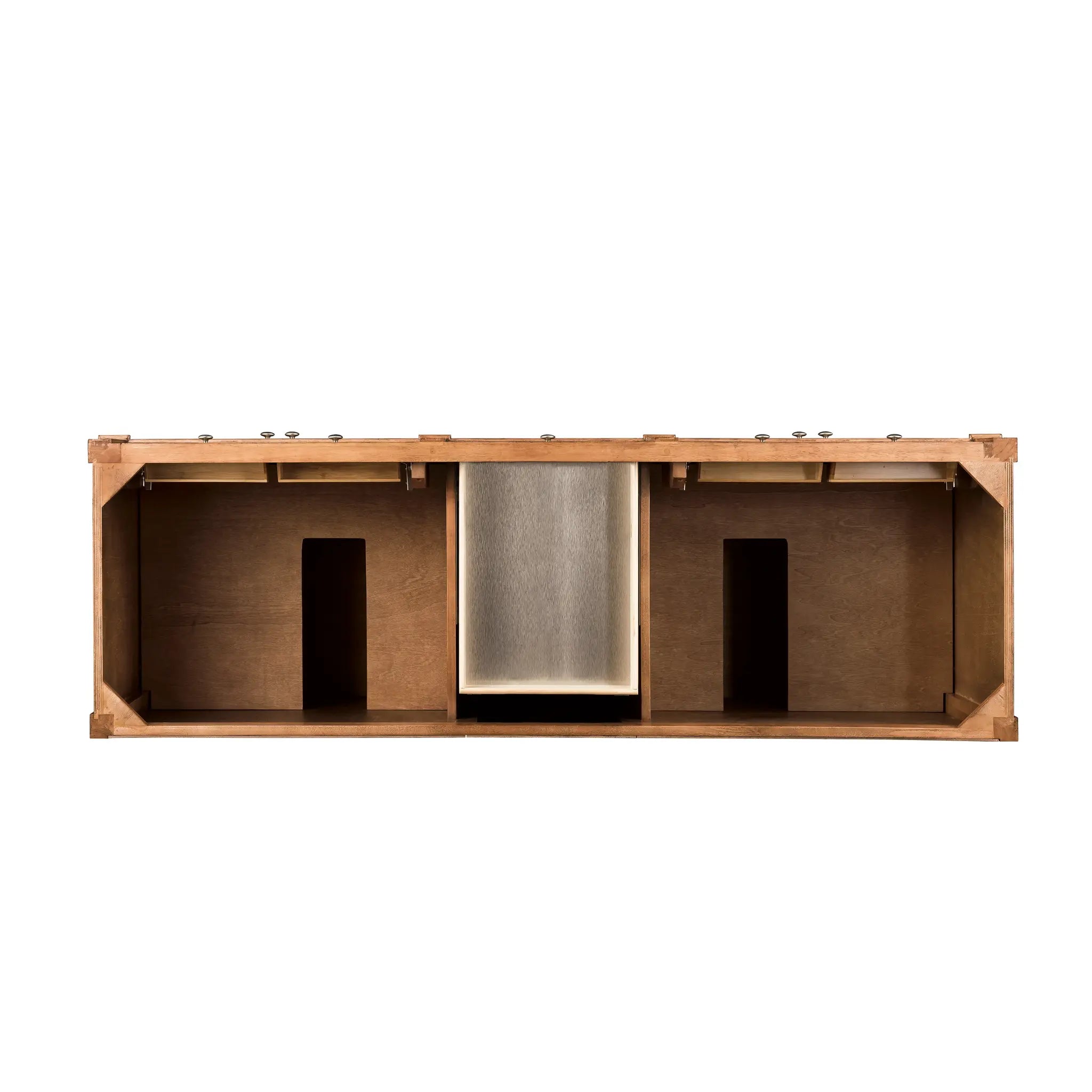 Brittany 72" Double Vanity in Saddle Brown w/FreePower Wireless Charger-Victorian Silver Silestone-8" Widespread image 7
