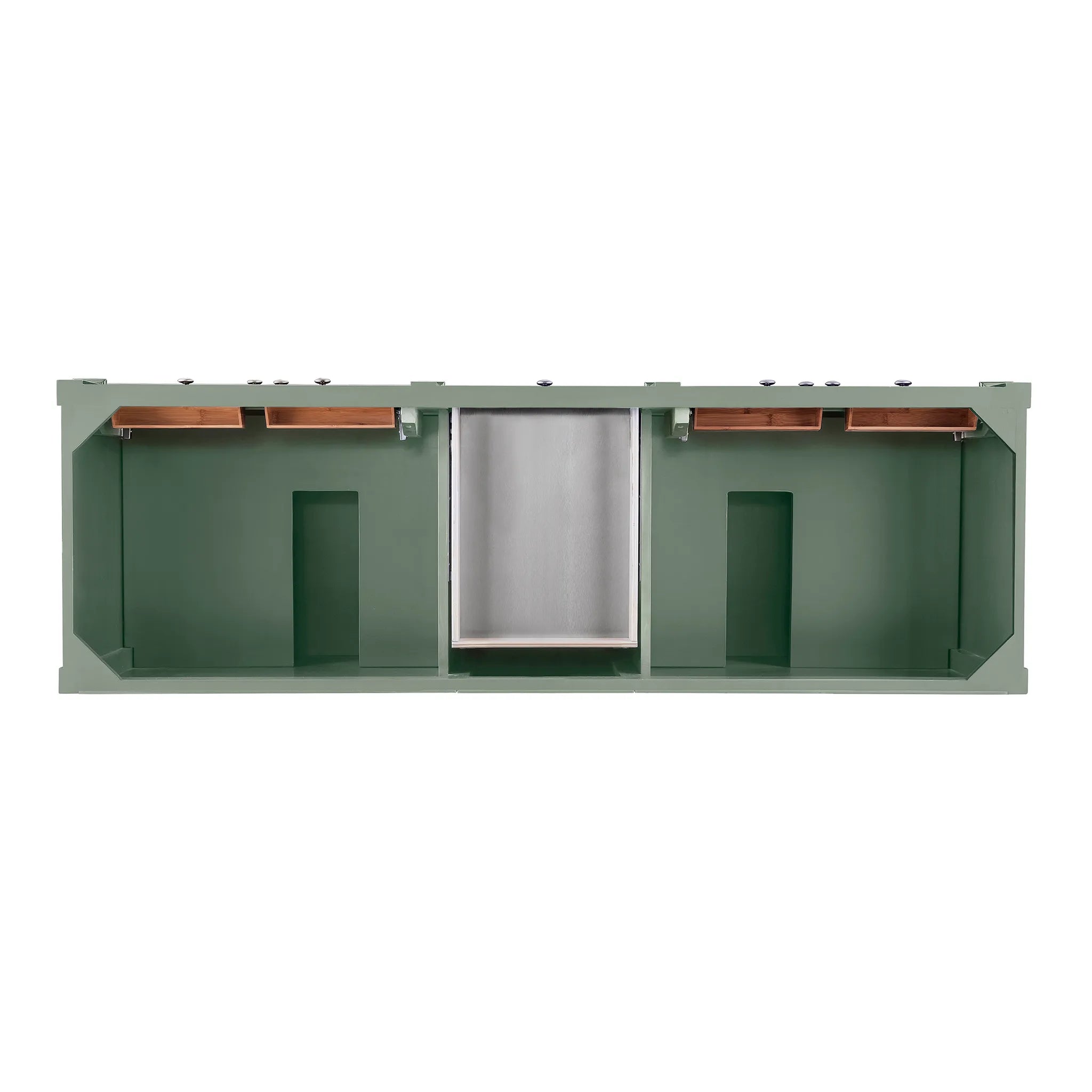 Brittany 72" Double Vanity in Smokey Celadon w/FreePower Wireless Charger-Victorian Silver Silestone-8" Widespread image 6