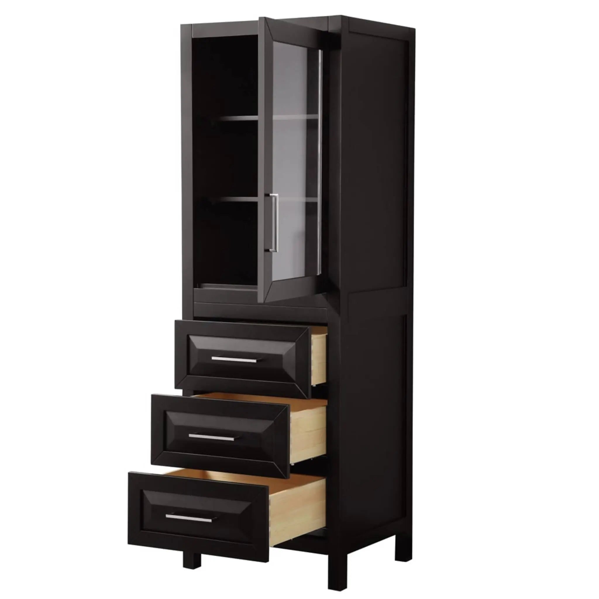 Dark Espresso Bathroom Linen Tower Cabinet - Daria by Wyndham (WCV2525LTDE) image 1