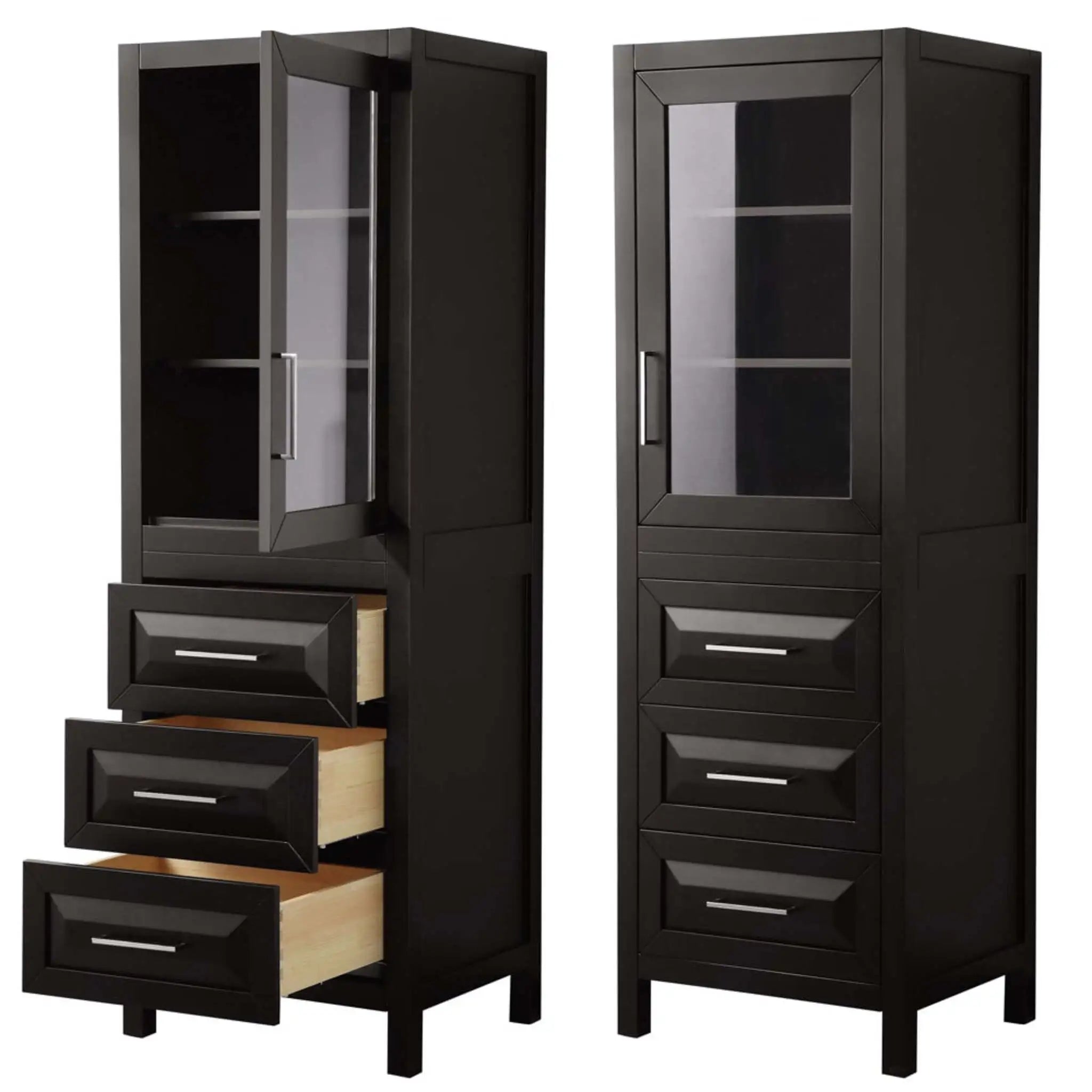 Dark Espresso Bathroom Linen Tower Cabinet - Daria by Wyndham (WCV2525LTDE) image 2