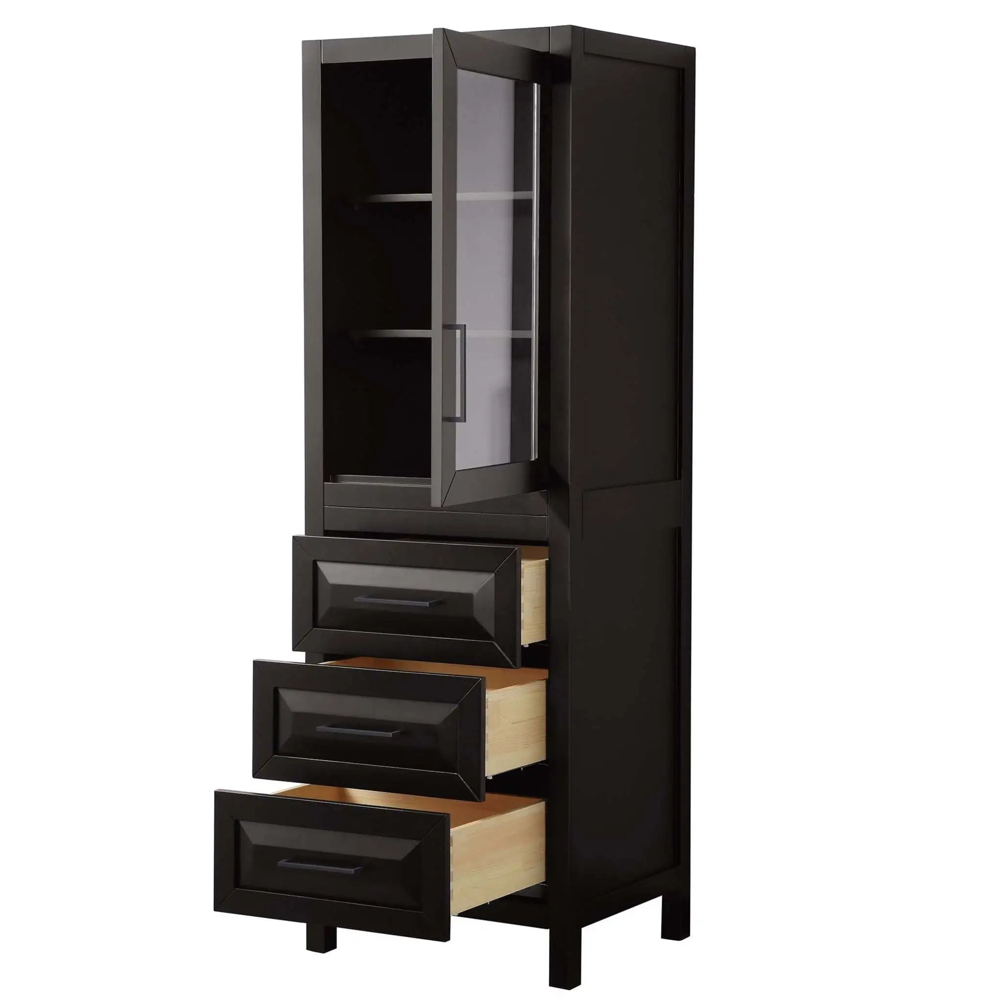 Dark Espresso Bathroom Linen Tower Cabinet - Daria by Wyndham (WCV2525LTEB) image 1