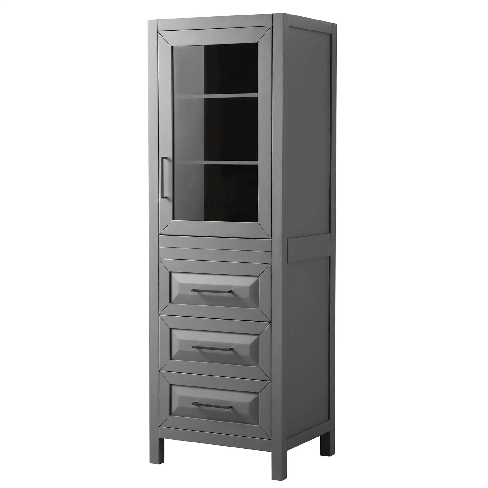 Dark Gray Bathroom Linen Tower Cabinet - Daria by Wyndham (WCV2525LTGB) image