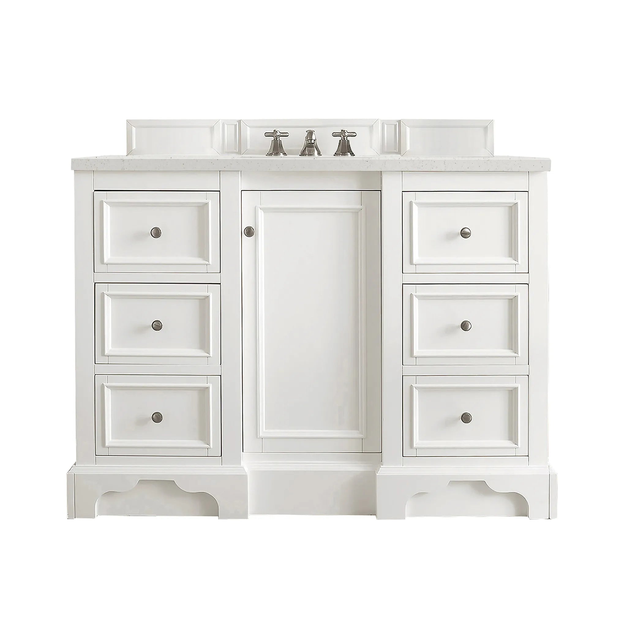 De Soto 48" Single Vanity in Bright White-Lime Delight Silestone-8" Widespread image
