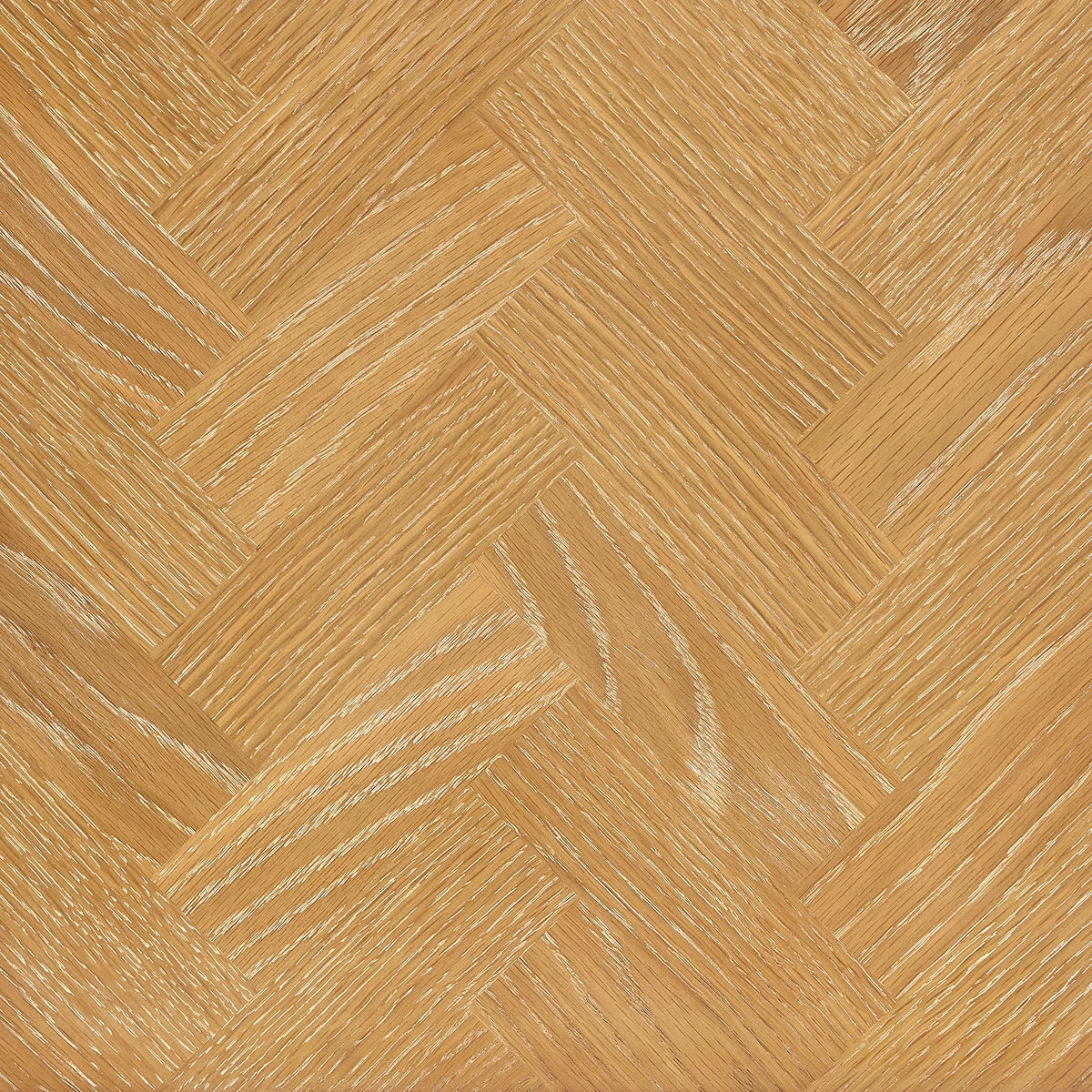 Large close view of light wood pieces arranged in a herringbone, for the 60-inch single
