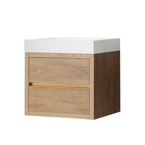 24-inch Islenna Modern Single Bathroom Vanity in North American Oak by Vellora
