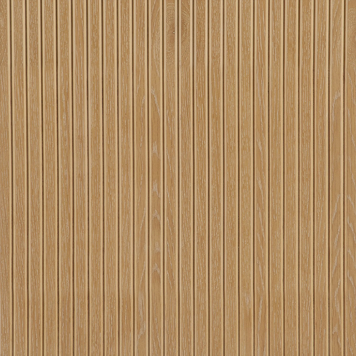 Tight crop of the Washed Ash Grey wood panel surface on the 60 inch double vanity