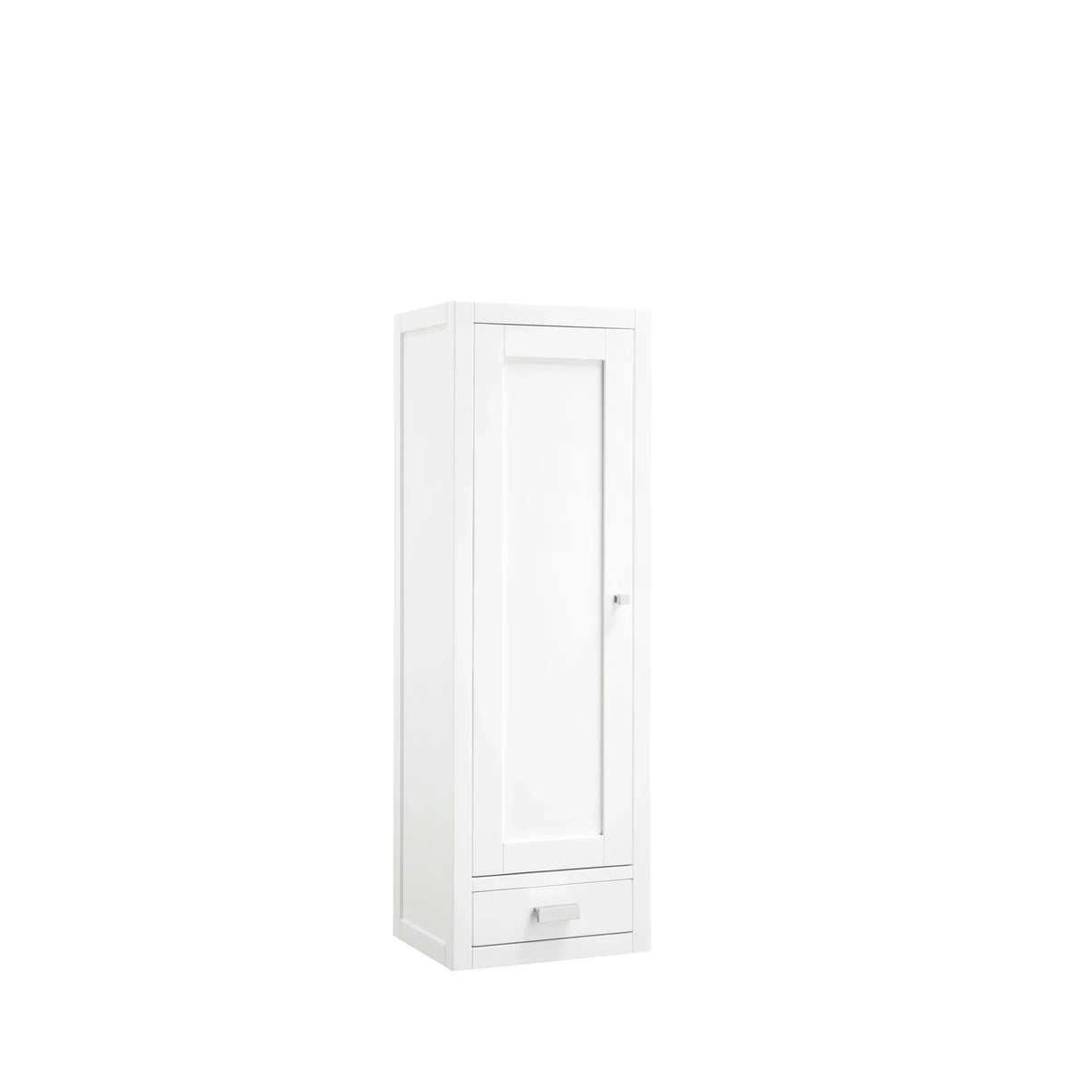 12 Inch Addison D Petite Tower Hutch Left Orientation - Glossy White Image 1