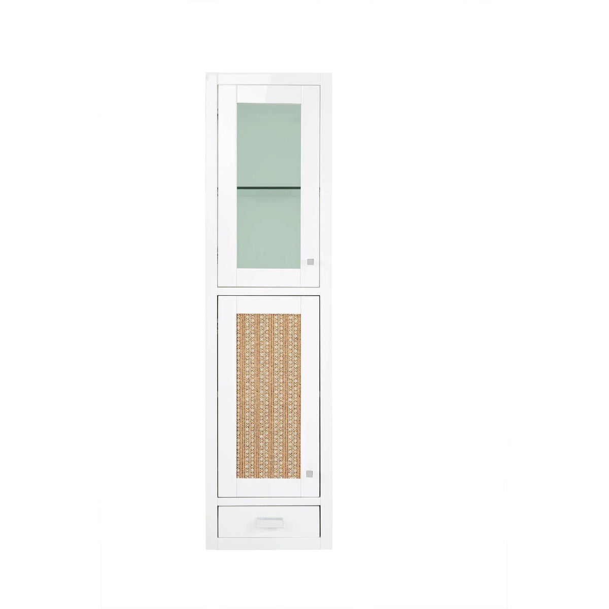 15 Inch Addison D Grand Tower Hutch Left Orientation- Glossy White Image 2