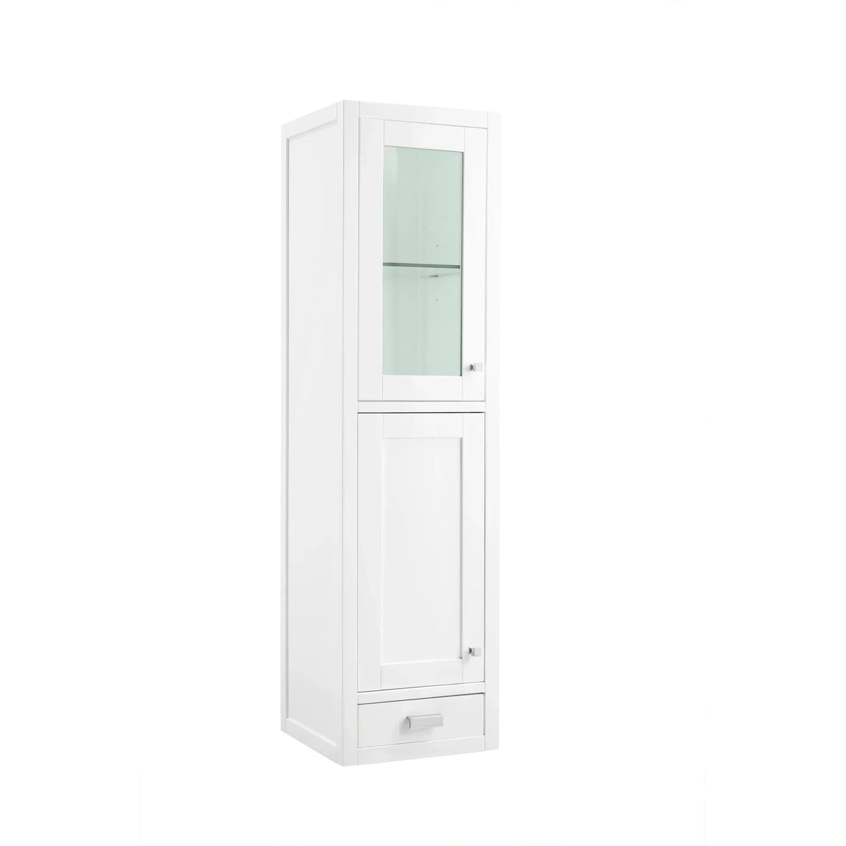 15 Inch Addison D Grand Tower Hutch Left Orientation- Glossy White Image 1