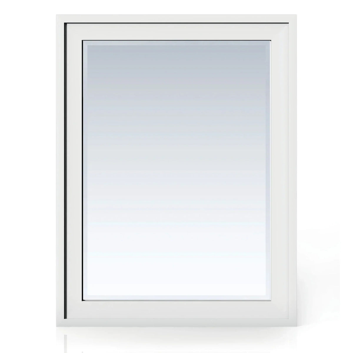 30 Inch Addison Rectangular Mirror - Glossy White Image 1