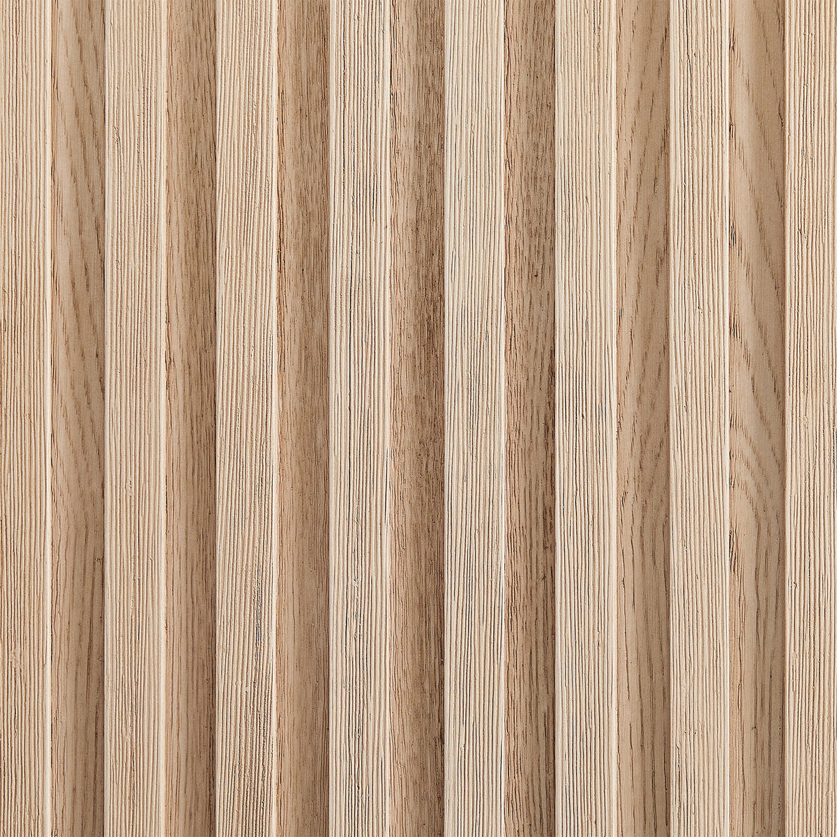 Full-frame view of Aged Natural Oak wood with vertical grooves on a 60-inch cabinet