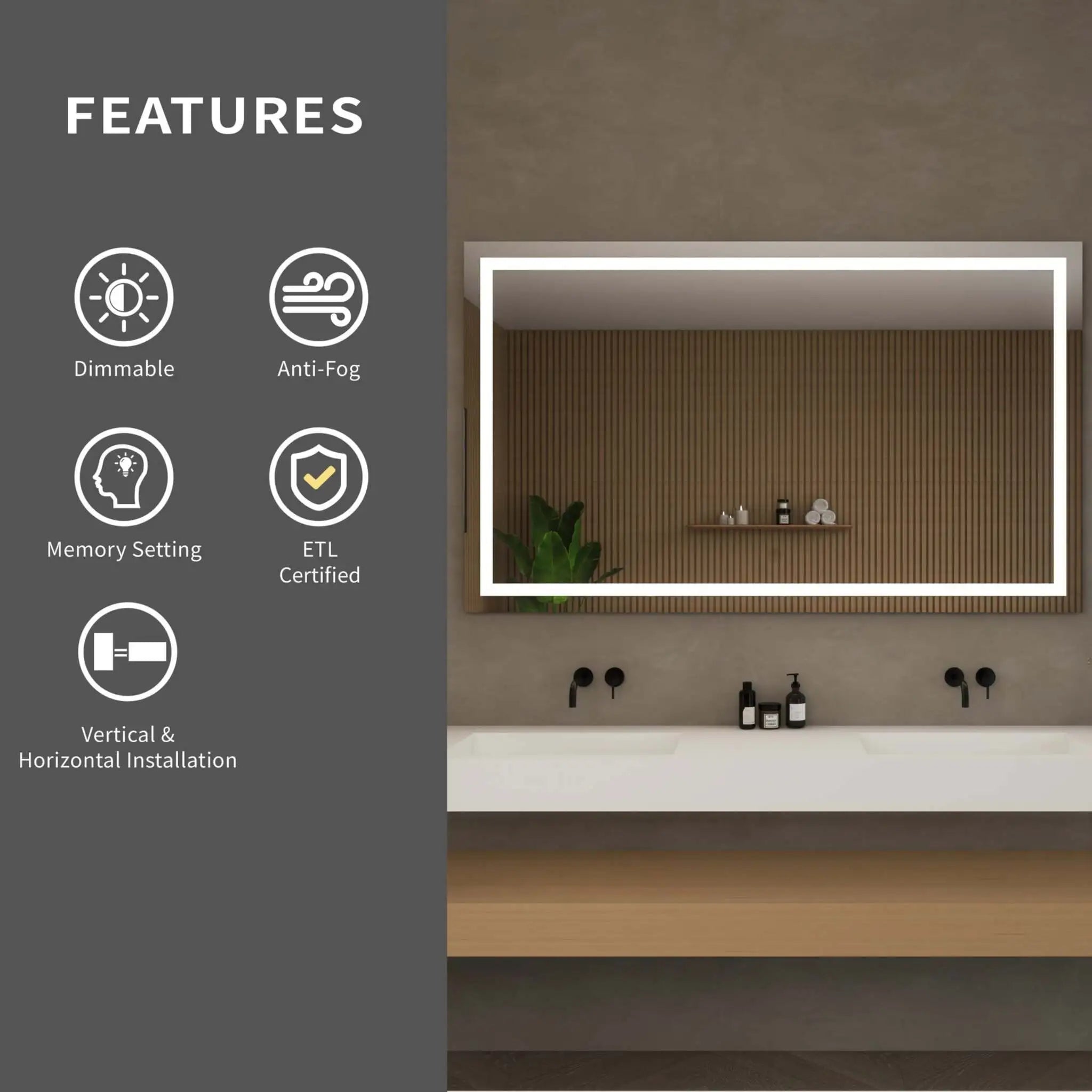 LED Mirror - Carlton by Wyndham (WCZLEDWSDSL6036) image 3