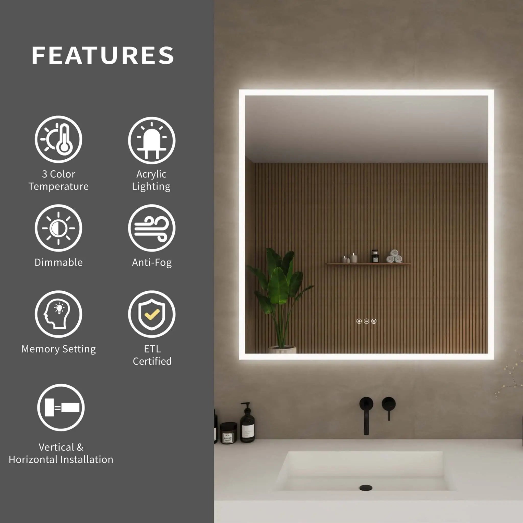 LED Mirror - Element by Wyndham (WCZLEDCHM3436) image 3