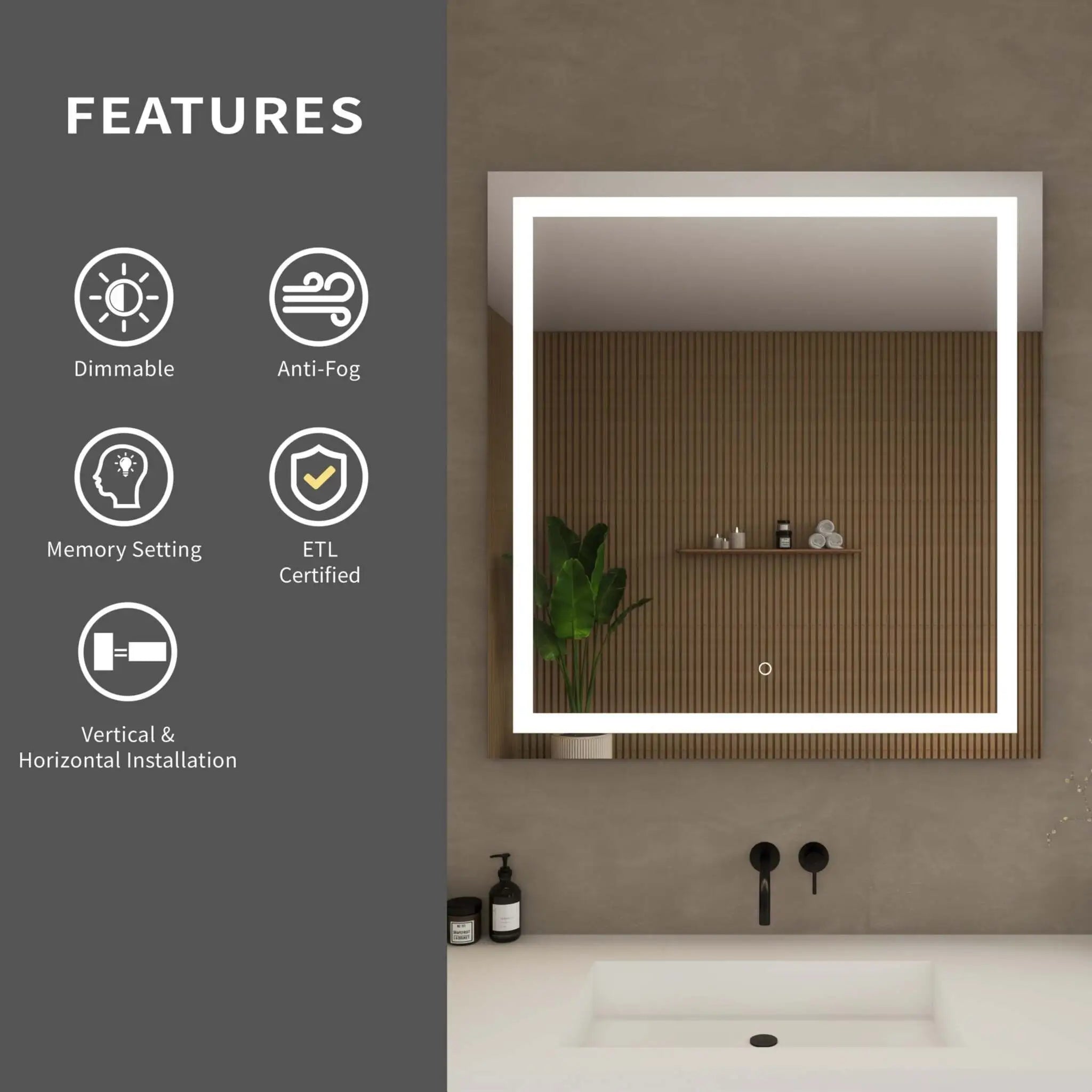 LED Mirror - Lucia by Wyndham (WCZLEDALM3436) image 3