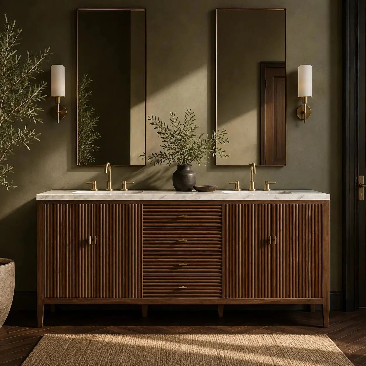 72" Myrrin Vanity in Mid Century Walnut by James Martin Vanities