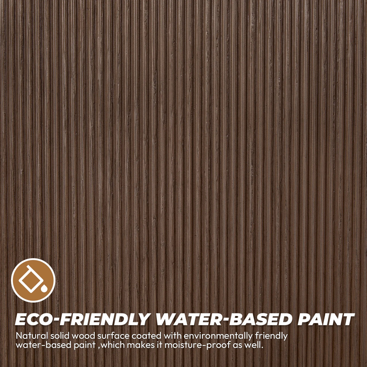 Eco-friendly paint callout: grooved door panel on the double vanity