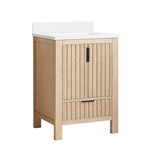 24-inch Rellavon Modern Single Bathroom Vanity in Aged Natural Oak by Vellora